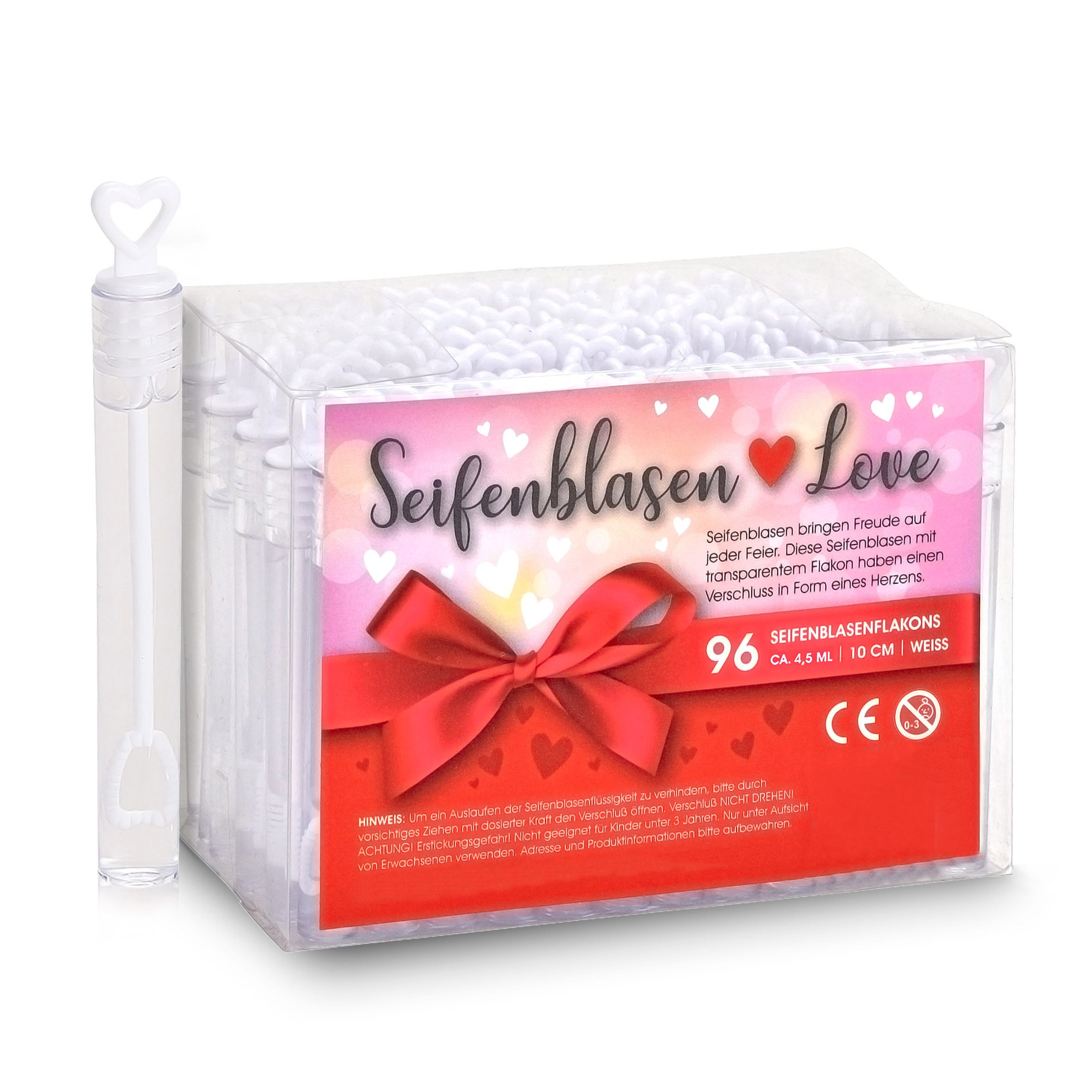 Woma Seifenblasenspielzeug Woma Seifenblasen Hochzeits Set, Seifenblasenflacon mit Herzgriff