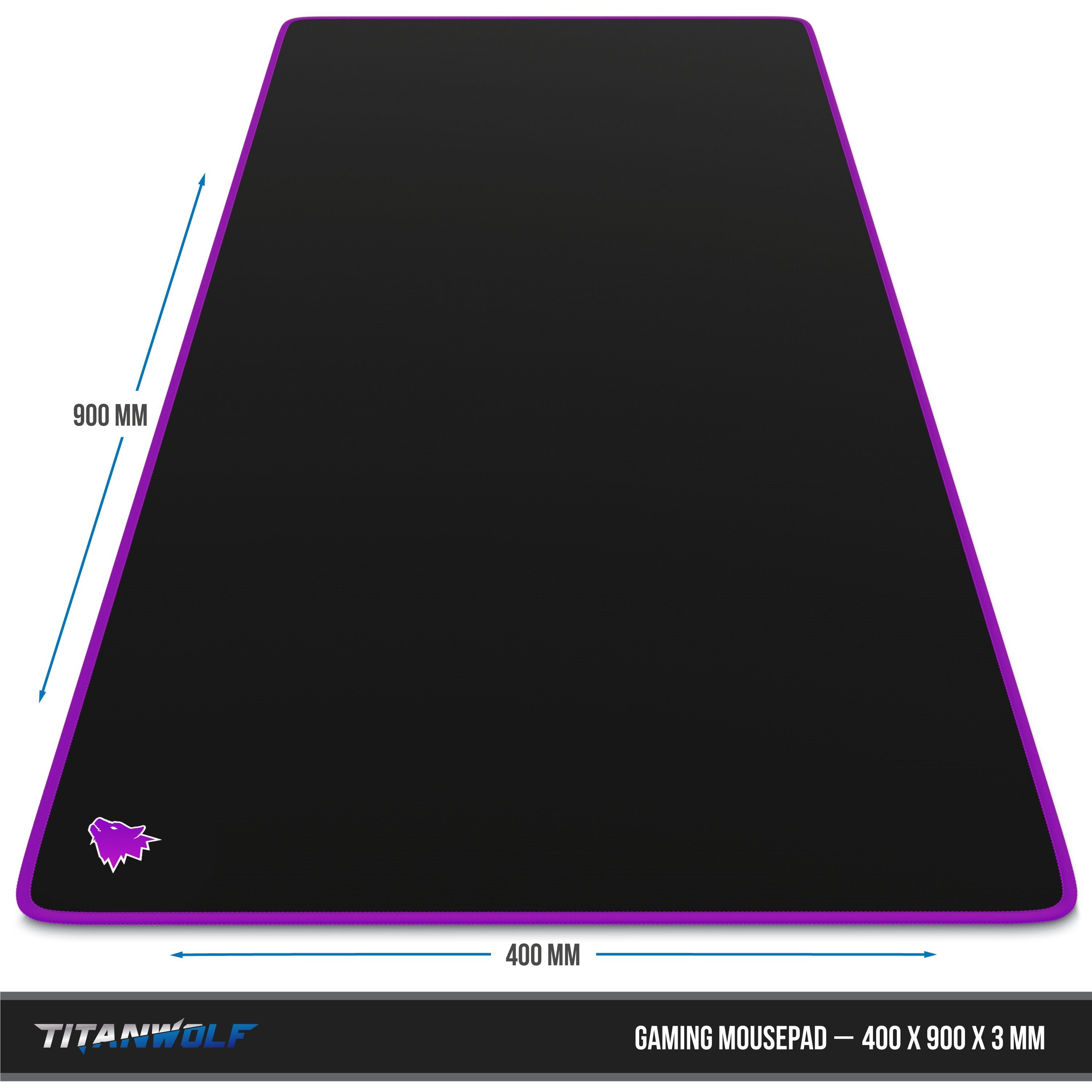 CSL Gaming Mauspad XXL Speed Mousepad 900 x 400 x 3 mm, große Tischunterlage (1-St), rutschfest, abwaschbar, Geschwindigkeit & Präzision, Symbol violett – Bild 5 von 5