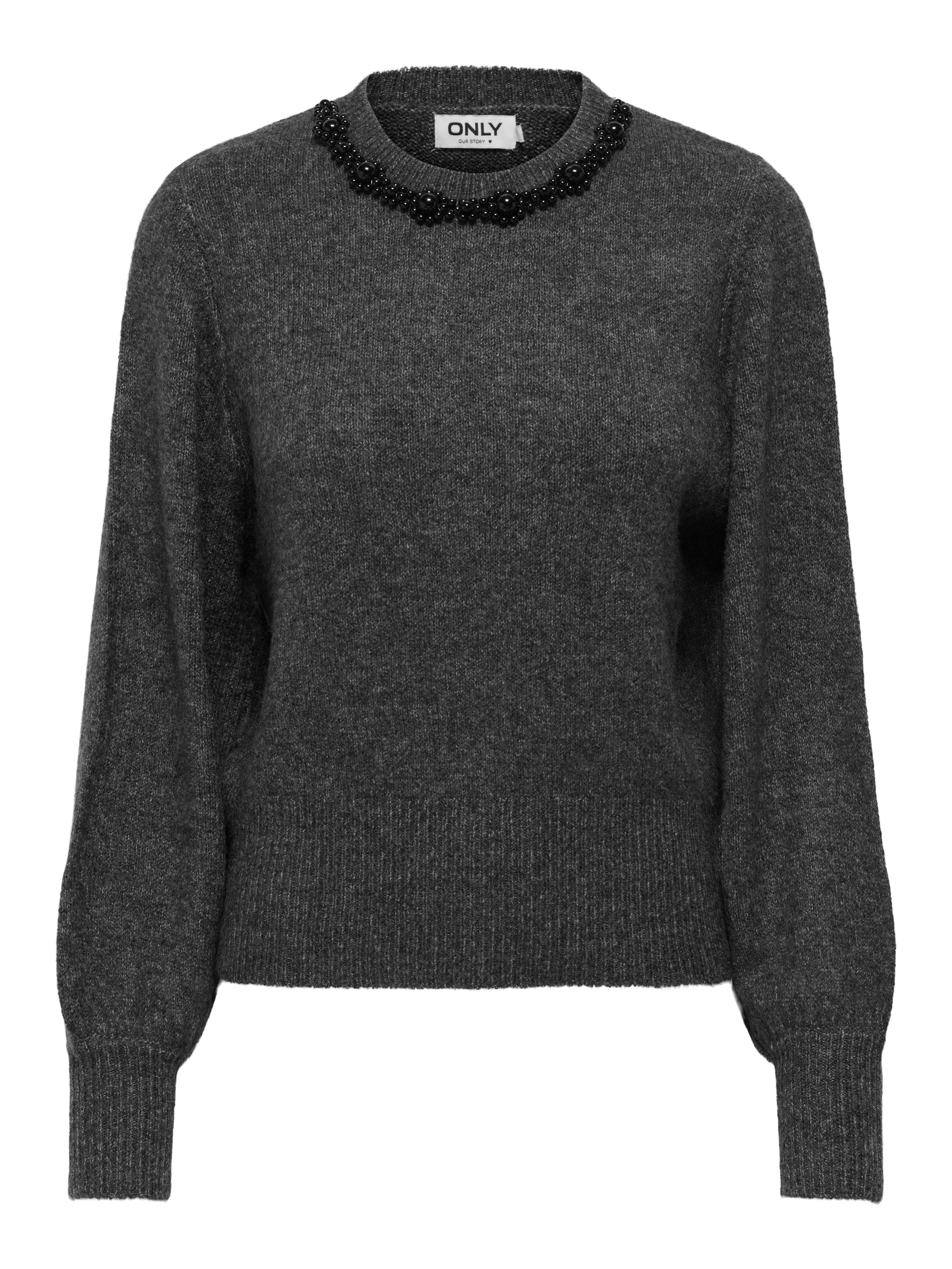 Medium Grey Melange Detail:W. Black Pearls