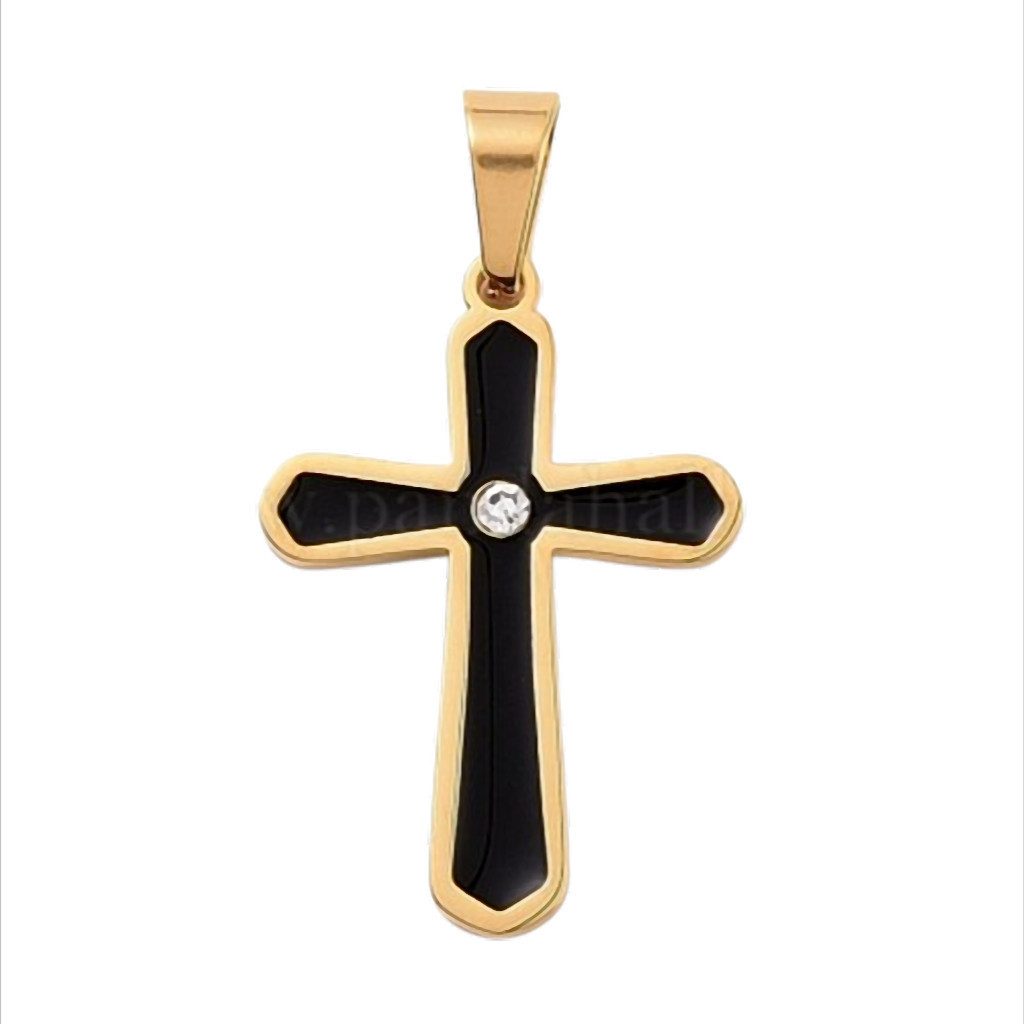 Westernlifestyle Kettenanhänger Midnight Faith Cross Kreuz-Anhänger Edelstahl mit Zirkonia