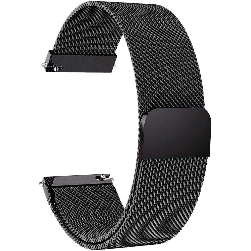 Sunicol für Uhrenarmband, Magnetschließe, oder Schnellverschluss 18/20/22mm Schwarz Uhrenarmband normale Mesh-Edelstahl, Watch Smart Uhr