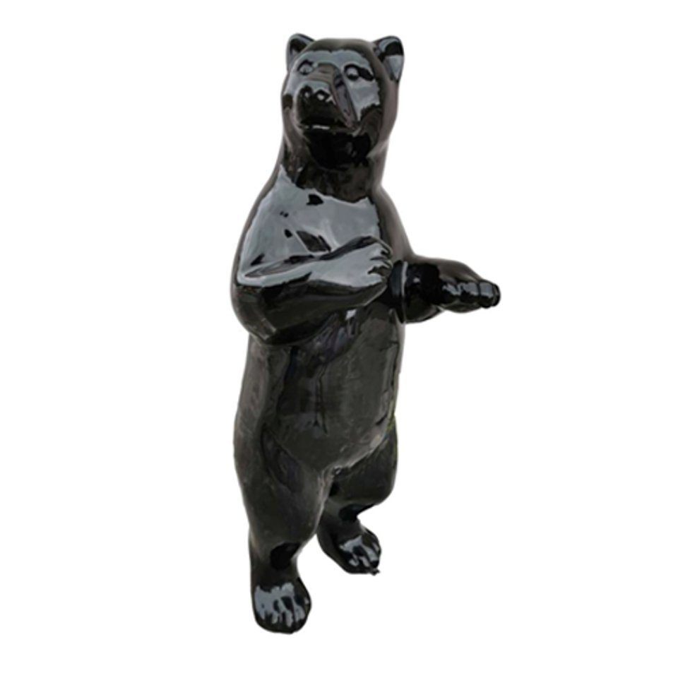 JVmoebel Skulptur Design Dekoration Figur Bär aus Kunststoff Garten Skulptur Statuen 178cm Schwarz