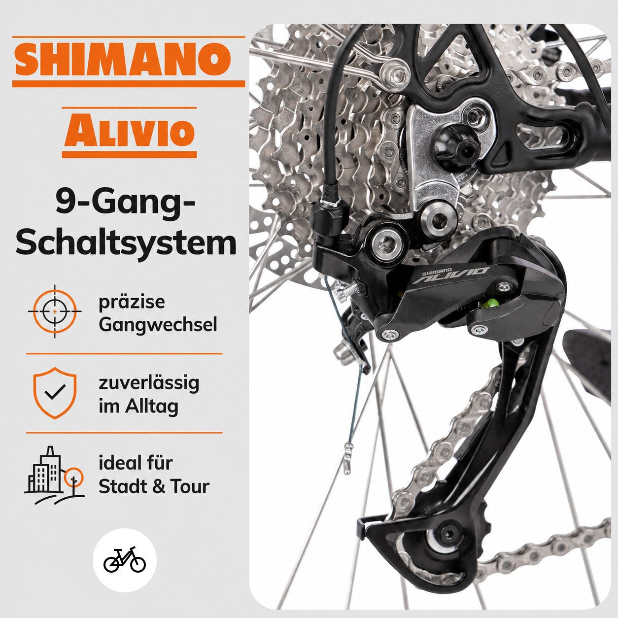 SAXXX E-Bike Cityrad 28 Zoll, 70Nm Mittelmotor, 100km, bis 130kg belastbar, 95% vormontiert, 9 Gang SHIMANO Alivio Schaltwerk, Kettenschaltung, Mittelmotor, 418 Wh, (für Stadtverkehr, Pendelwege und Touren, SR Suntour Federgabel), Aluminium-Trapezrahmen, hydr. Scheibenbremsen, RH: 45/50 cm