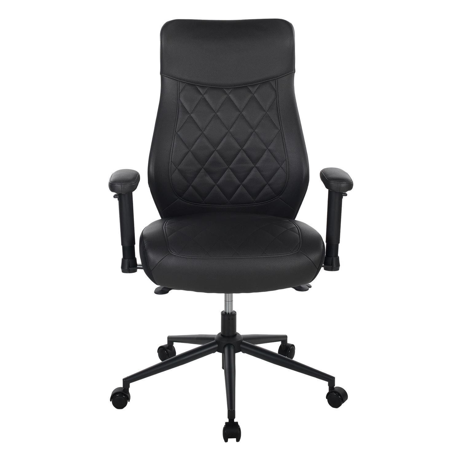 Duo Collection Drehstuhl FALKENSTEIN, Schwarz, Mikrofaser, Höhenverstellbar, Synchronmechanik, Sitztiefenverstellung