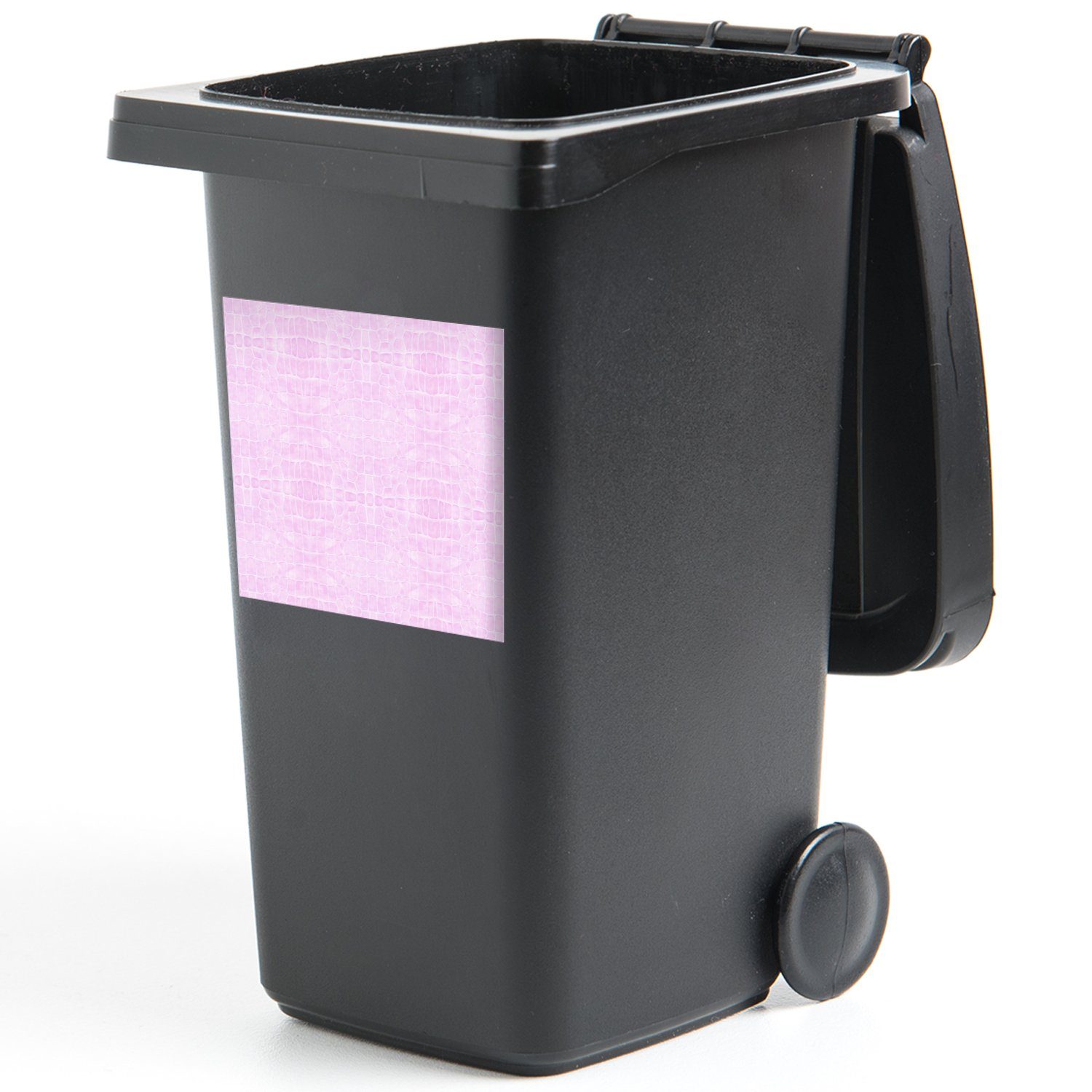 Wandsticker - (1 St), Textur - Abfalbehälter Mülleimer-aufkleber, Sticker, Leder MuchoWow Tierhaut Container, Mülltonne,