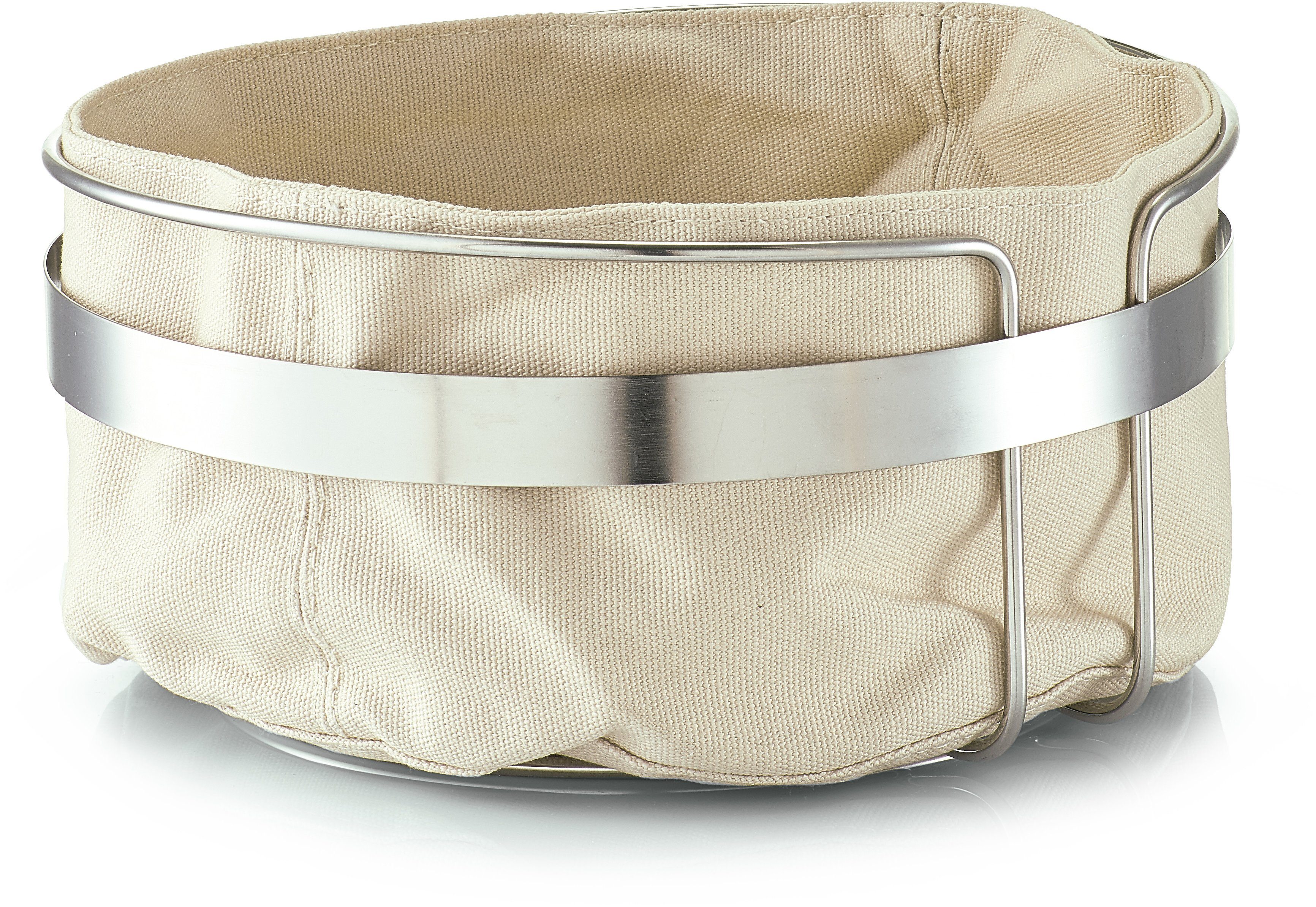 Zeller Present Brotkorb, Baumwolle, Metall, (1-tlg), mit Stofftasche beige