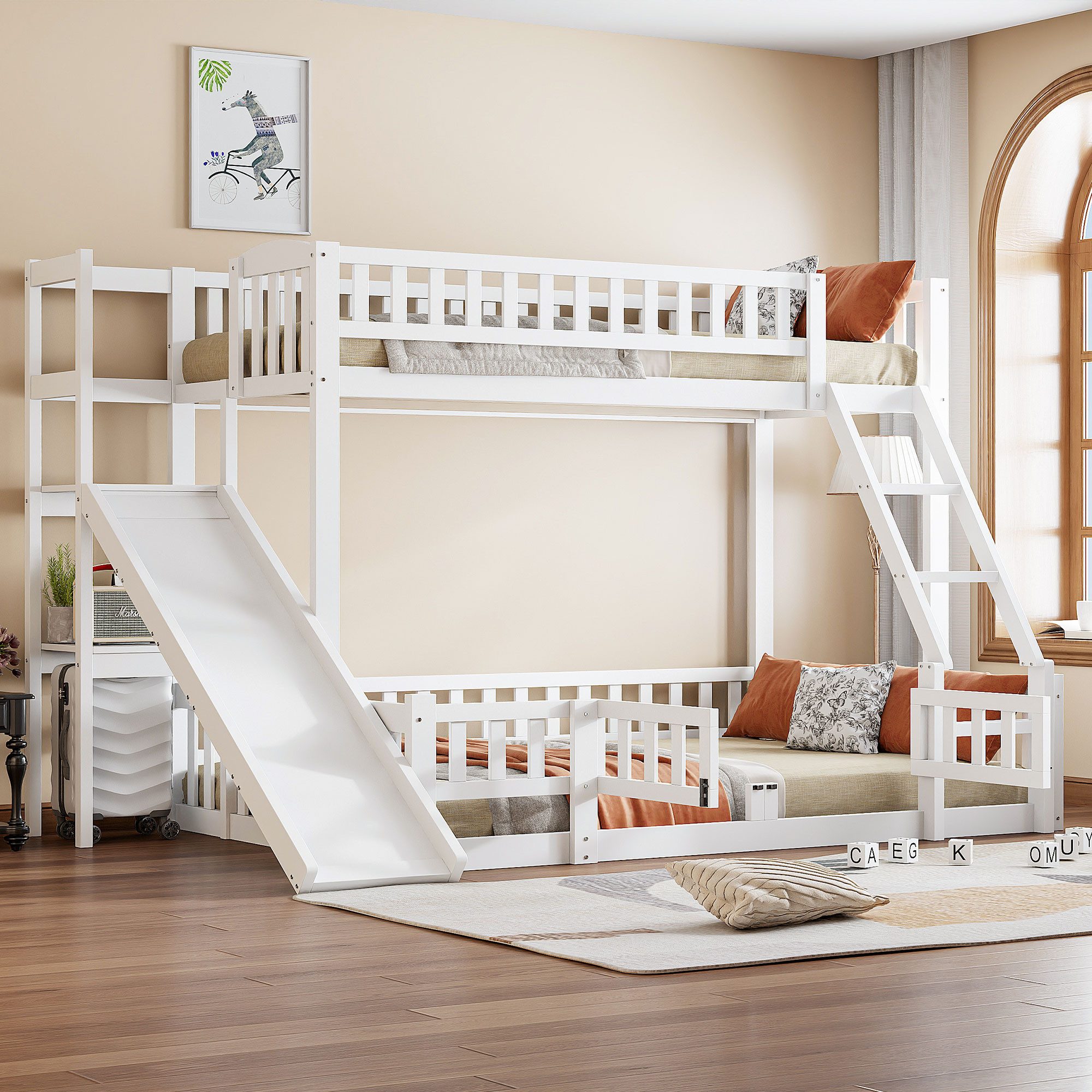 Flieks Etagenbett, Kinderbett Holzbett 90x200+140x200cm mit günstig online kaufen