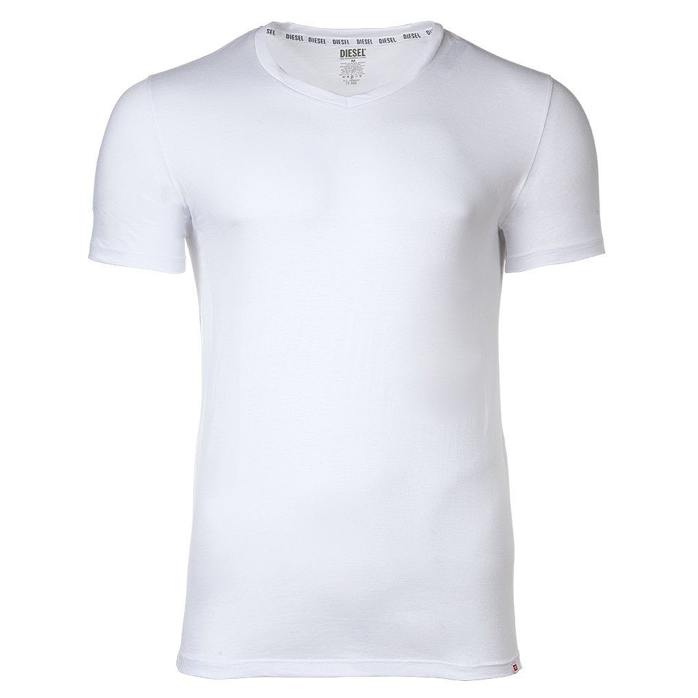 - T-Shirt T-Shirt Herren Diesel UMTEE-MICHAEL-TUBE, Schwarz/Weiß V-Ausschnitt