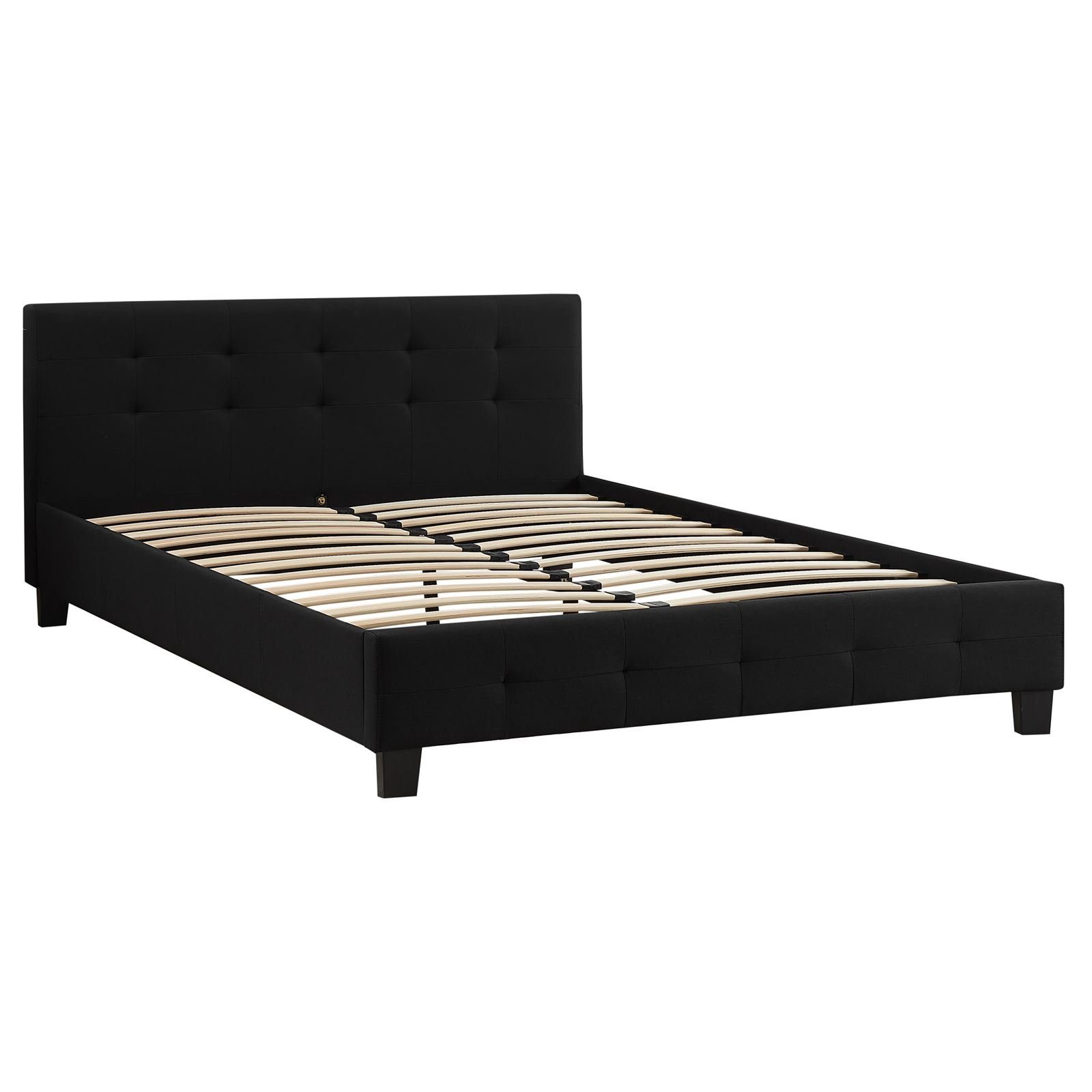 CARO-Möbel Polsterbett IOWA, Polsterbett Doppel Bettgestell Design 140 x 200 cm Lattenrost Stoffbez