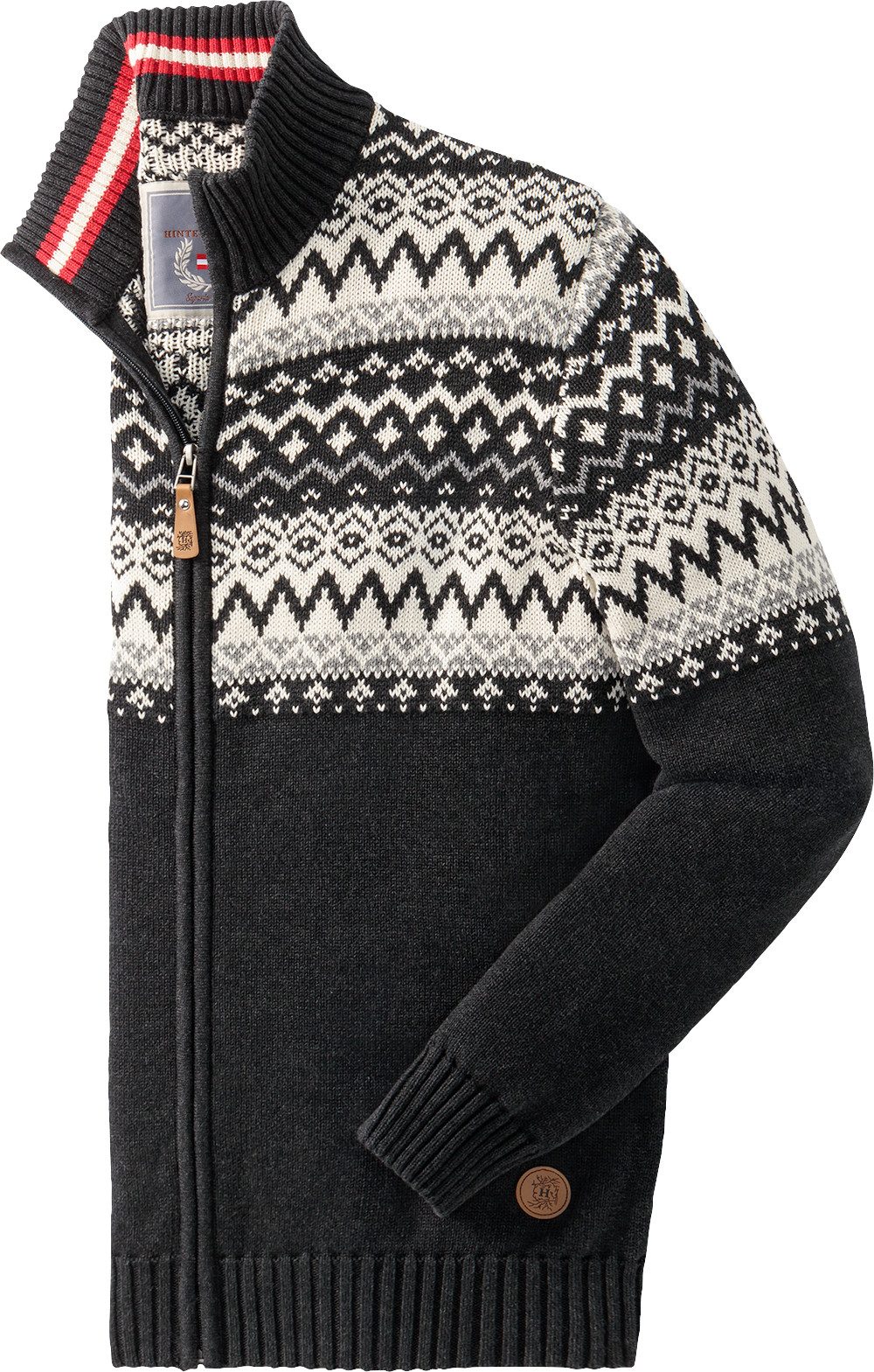 Hinterstoisser Strickjacke Mit charakteristischem Norweger-Muster
