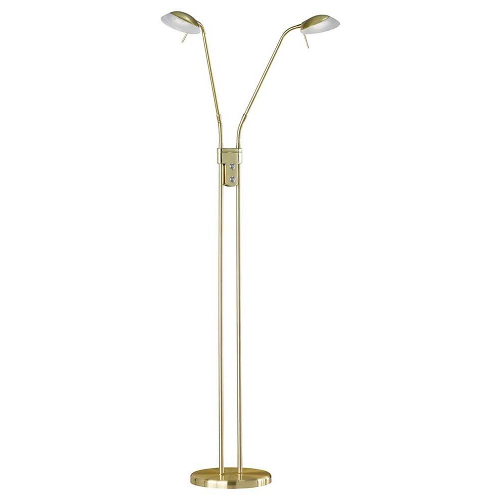 FISCHER & HONSEL LED Stehlampe, LED-Leuchtmittel fest verbaut, Neutralweiß, Warmweiß, Stehlampe Stehleuchte Touchdimmer Wohnzimmerleuchte messing LED 2