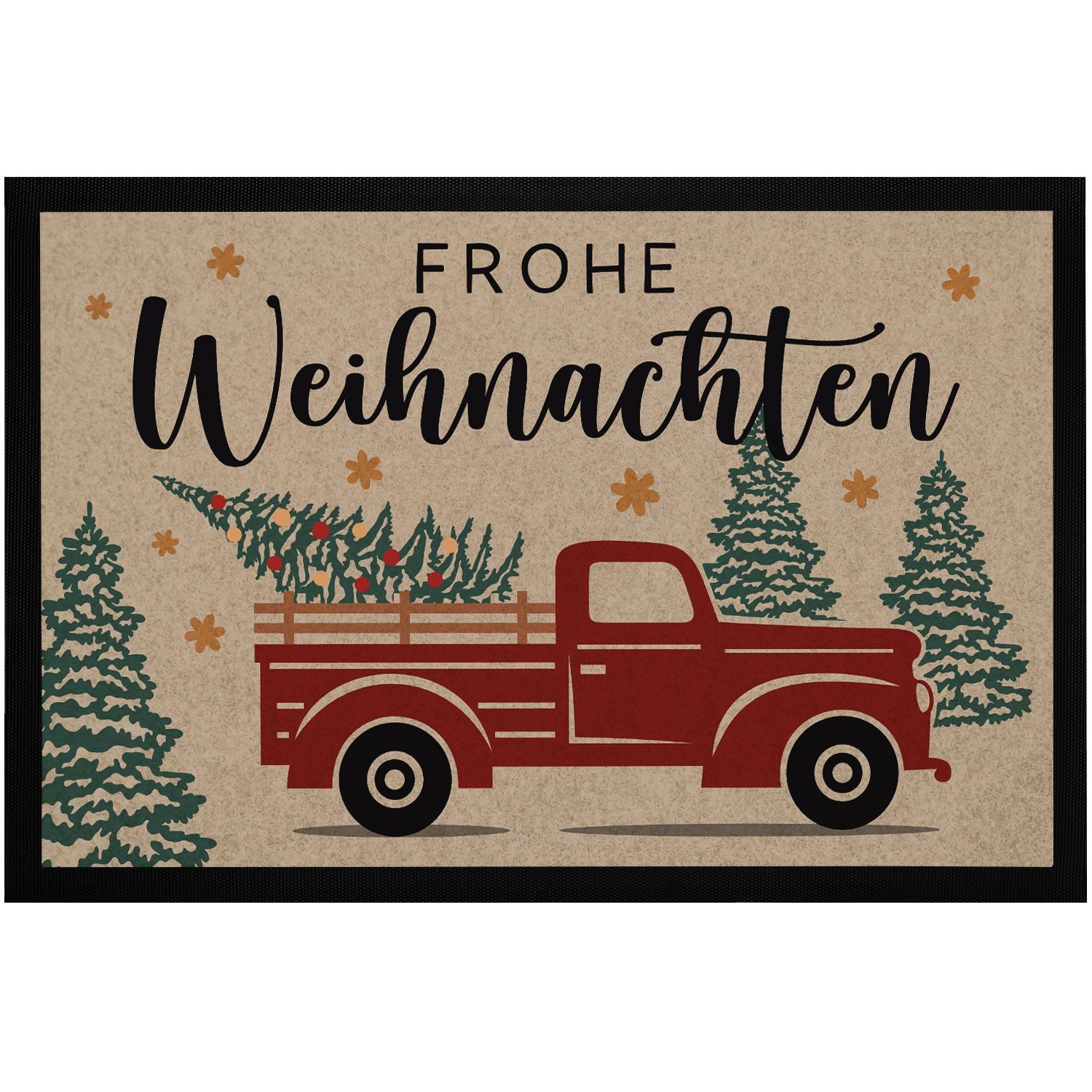 MoonWorks Fußmatte Fußmatte Retro Design Frohe Weihnachten XMAS Deko Christmas Grafik, rechteckig
