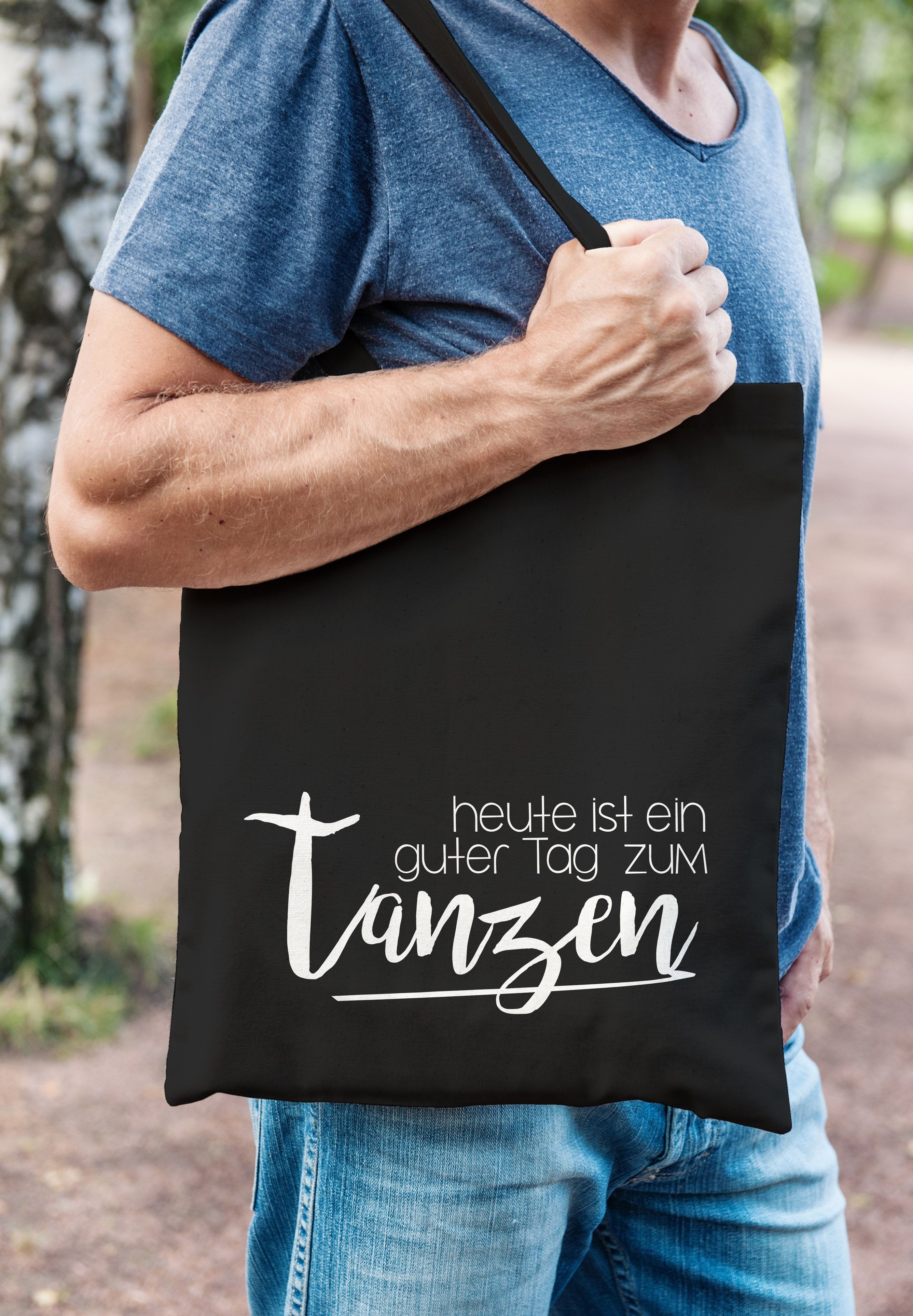 MoonWorks Einkaufsshopper Jutebeutel heute ist ein guter Tag zum tanzen Spruch Tragetasche