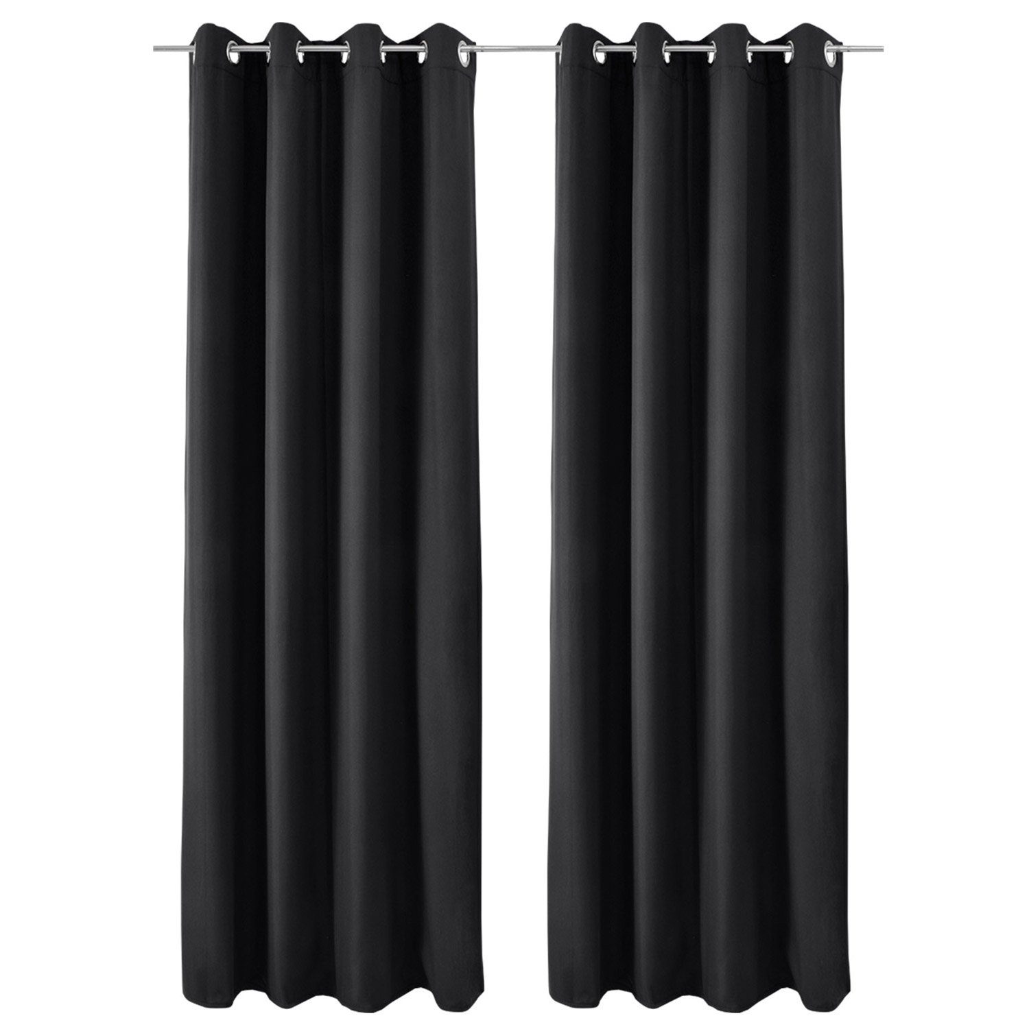 Beautissu Vorhang Amelie Luna, 2er Set Ösenschal thermo 140x245cm