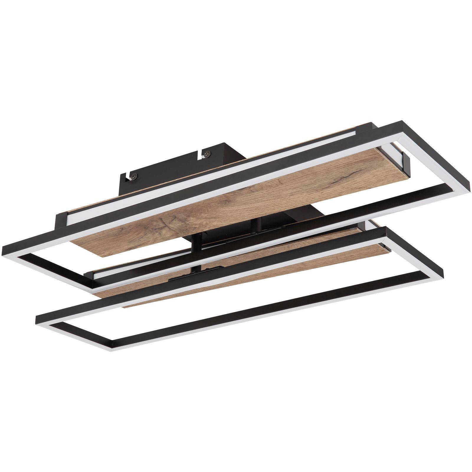 bmf-versand Deckenleuchte Deckenleuchte Wohnzimmer LED Deckenlampe Flur Holz Optik Modern, Memoryfunktion, LED fest integriert, Warmweiß, verstellbare Elemente