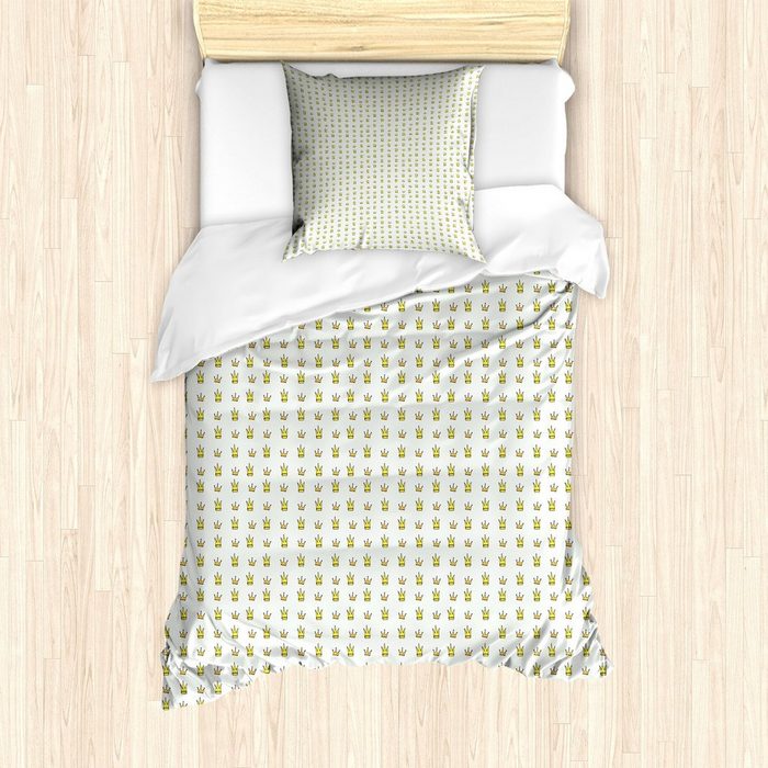 Bettwäsche Milbensicher Allergiker geeignet mit Kissenbezug Abakuhaus Microfaser Prinz Einfaches Karikatur-Crown-Muster