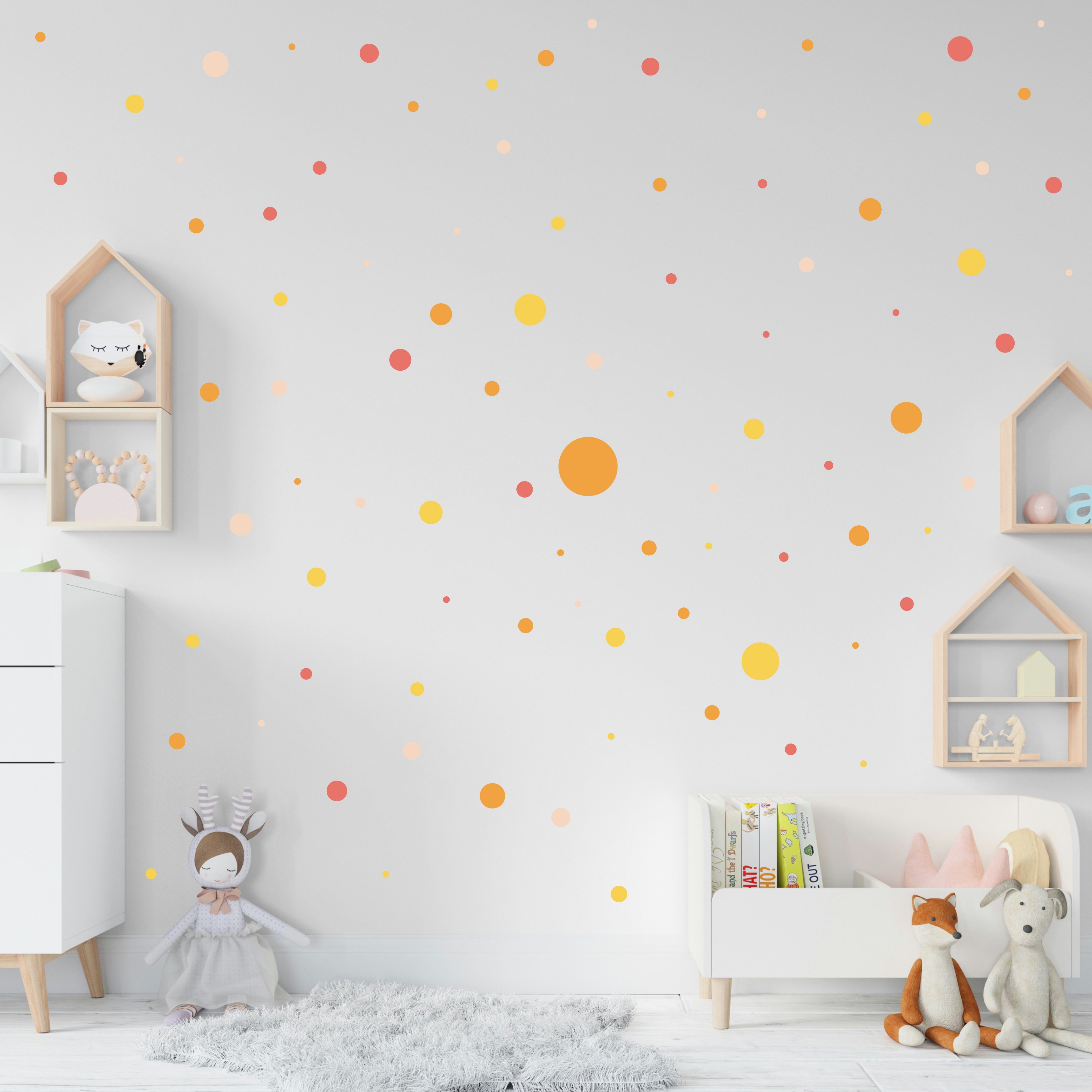 PUNALU Wandtattoo Kreis Set 176 Stück Wandtattoo Babyzimmer Kinderzimmer Kr günstig online kaufen