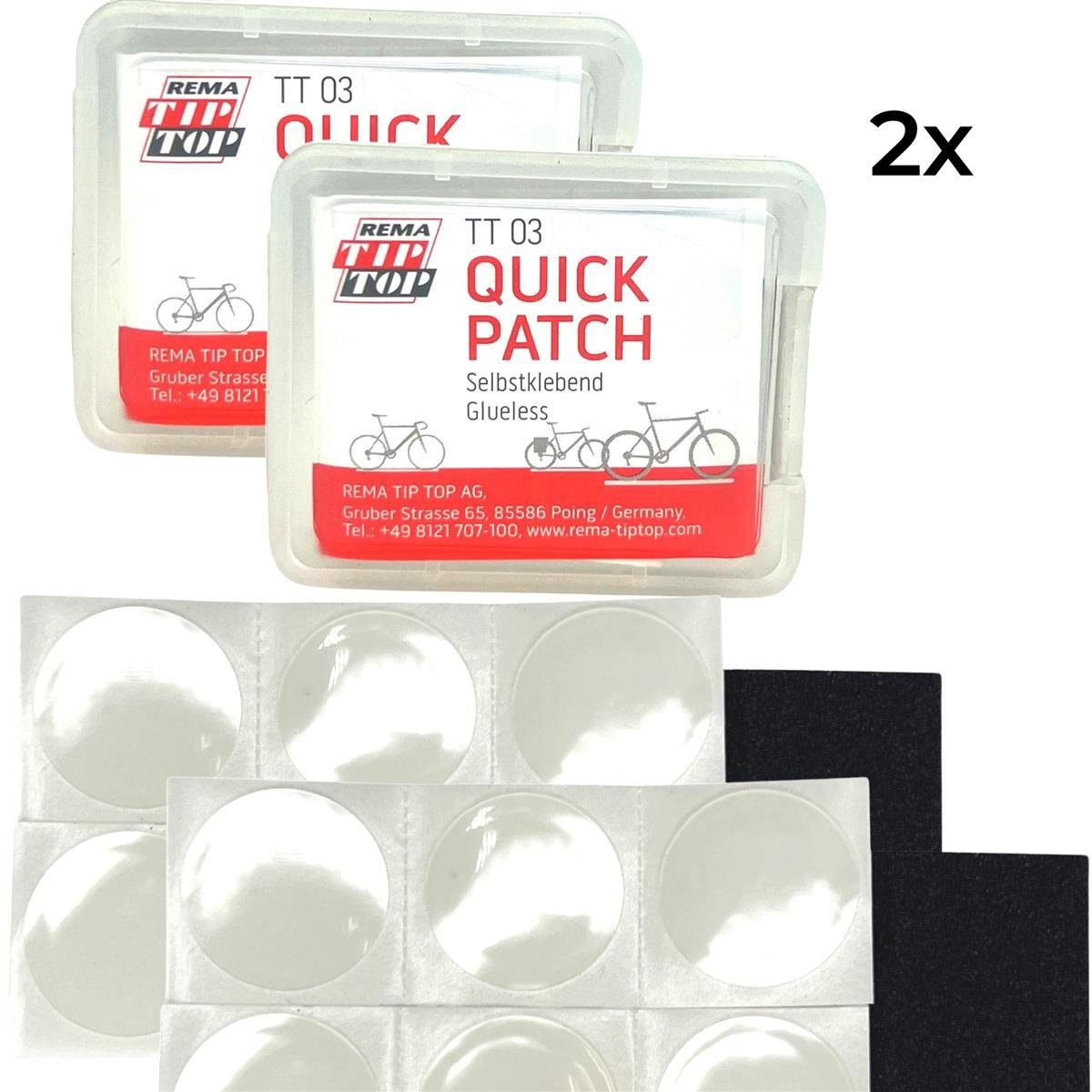 Rema Tip-Top Patch Top Reparatur Set selbstklenden TT03 Tip 2 Quick Fahrrad-Montageständer Fahrrad x Rema