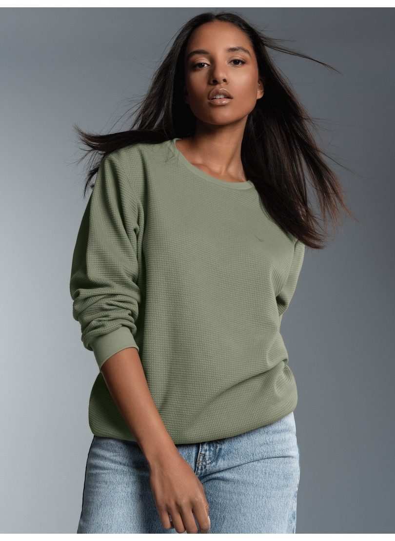 Trigema Sweatshirt TRIGEMA Sweatshirt in Waffeloptik