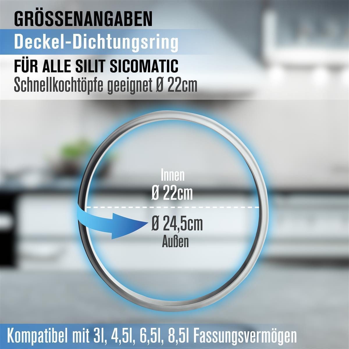 Piebert Schnellkochtopf-Dichtungsring 2x Piebert Dichtung 39154 22cm für Silit Sicomatic® Schnellkochtopf