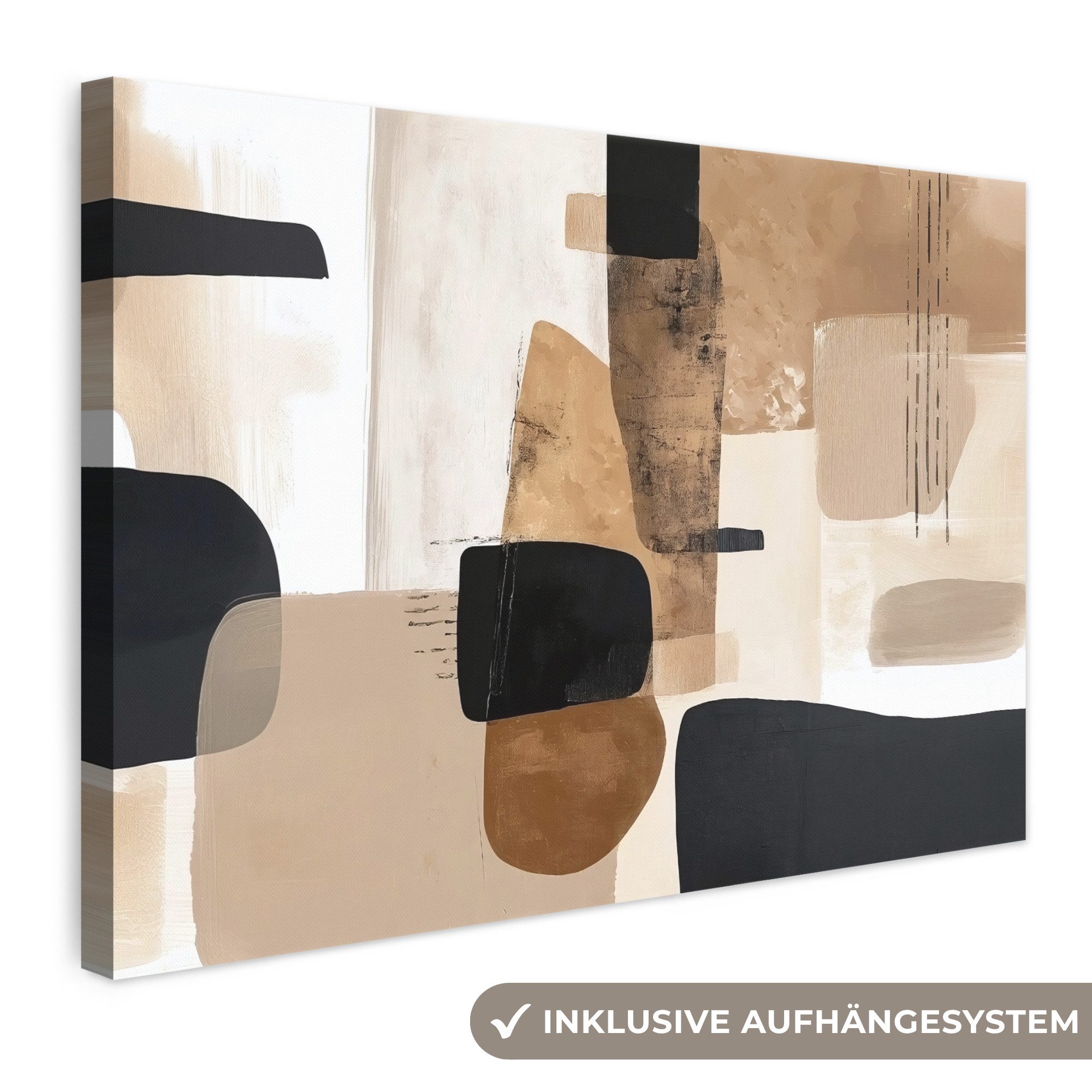 OneMillionCanvasses® Leinwandbild Flugzeuge - Abstrakt - Schwarz - Streifen, Fotodruck (1 St), Leinwand Bilder Klein, Wand Dekoration Aesthetic 30x20 cm