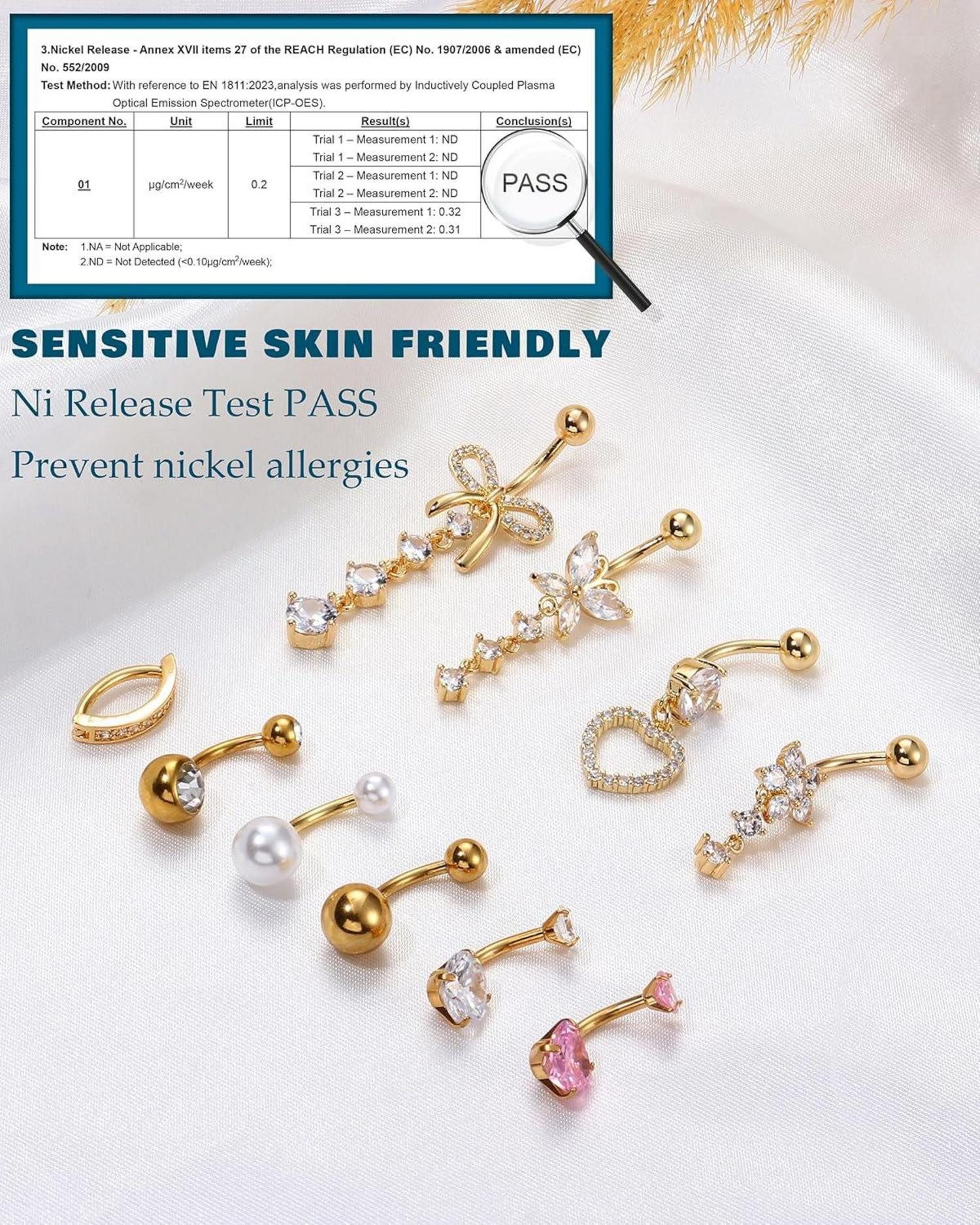 YADOCA Bauchnabelpiercing-Set 10 Stk. 14G Bauchnabelpiercing günstig online kaufen