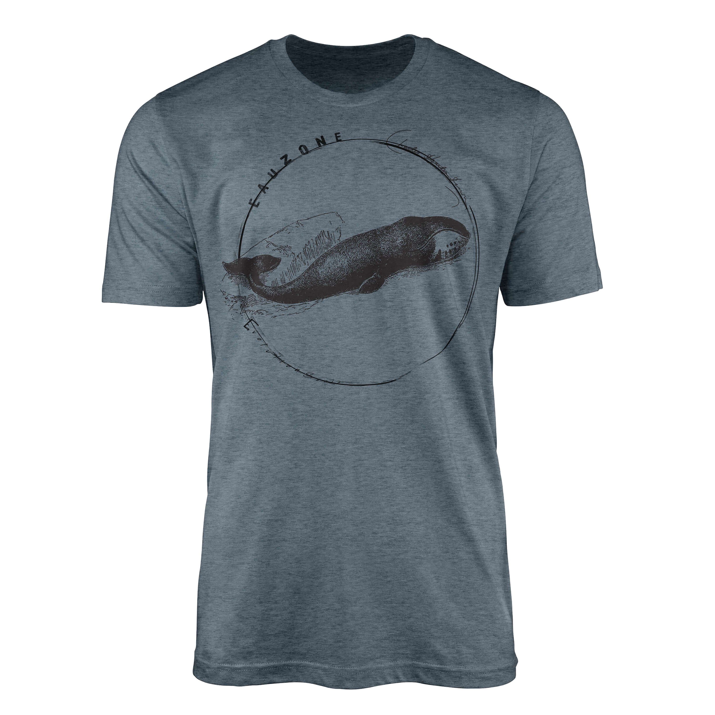 Sinus Art T-Shirt Evolution Herren T-Shirt Grönlandwal Indigo