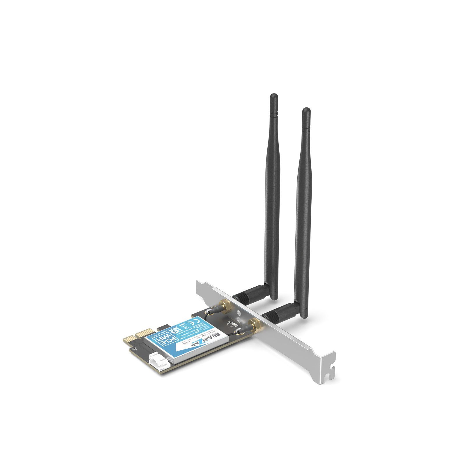 BRAINZAP WLAN-Adapter WiFi 5 (802.11ac) AC1200 PCIe WLAN-Karte Bluetooth 4.0, WiFi 5 (802.11ac), Bluetooth, PCIe – Bild 3 von 5