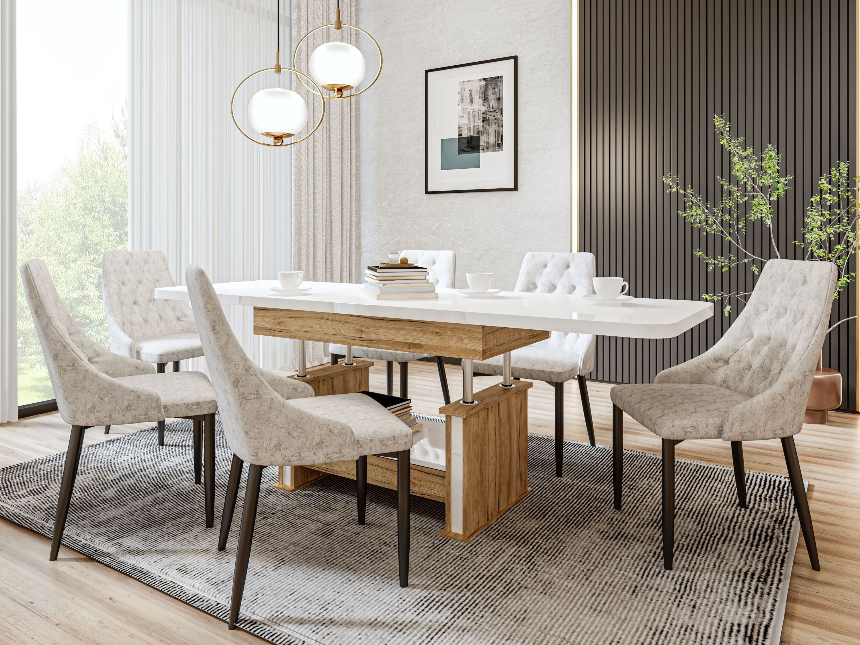 designimpex Couchtisch Design DA-555 Schublade höhenverstellbar ausziehbar günstig online kaufen