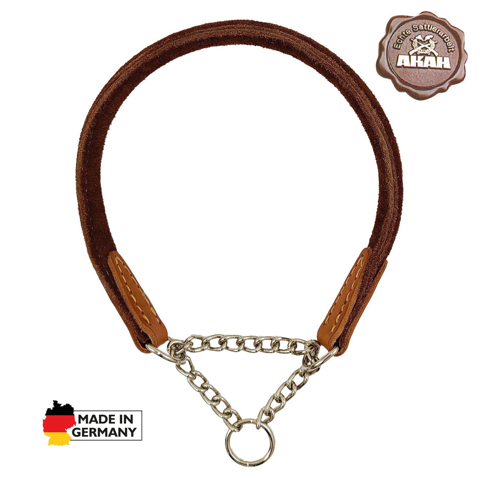 AKAH Hunde-Halsband AKAH Halsung aus Yak-Leder Velours