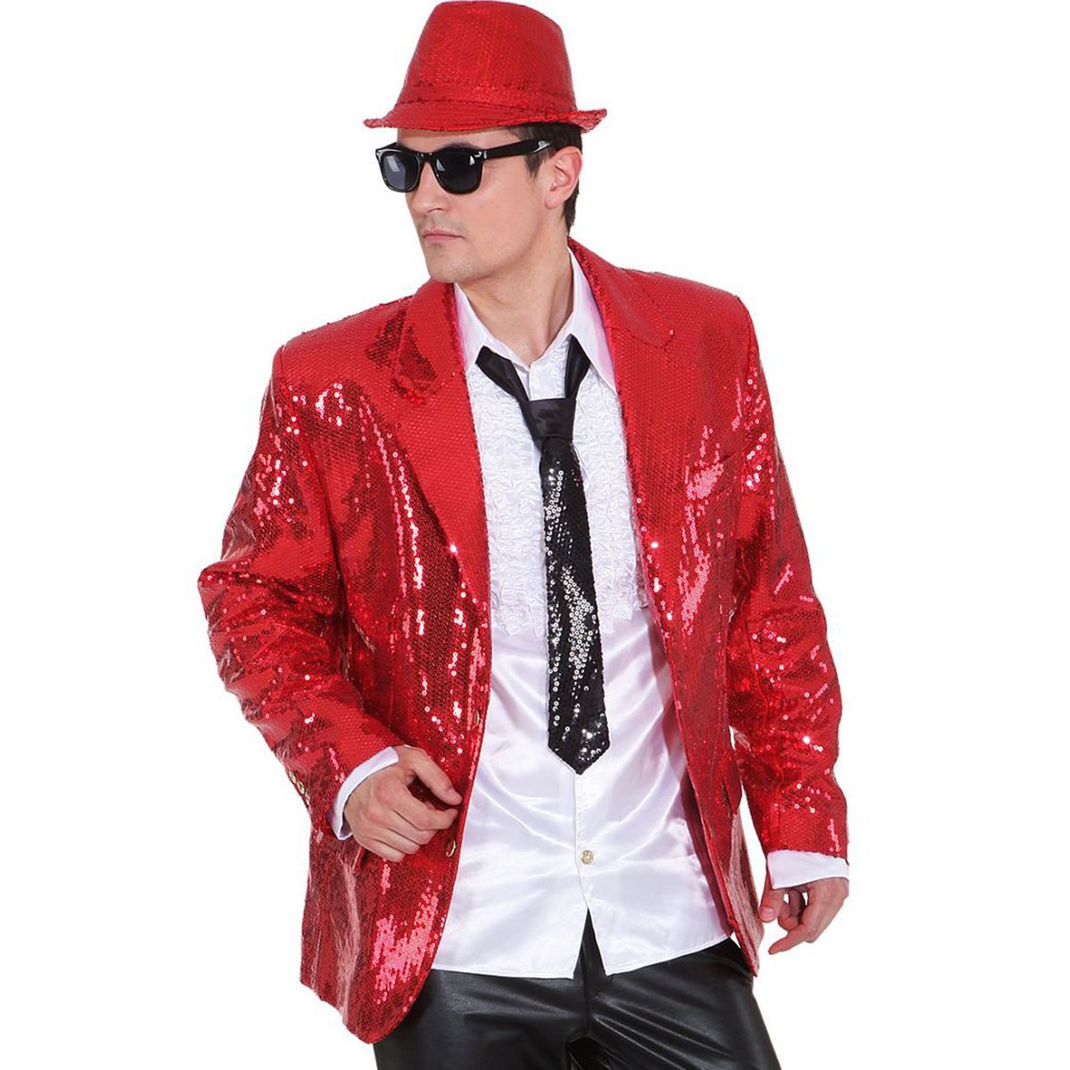 Orlob Kostüm Rotes Show Jacket für Herren - Paillettenjacke günstig online kaufen