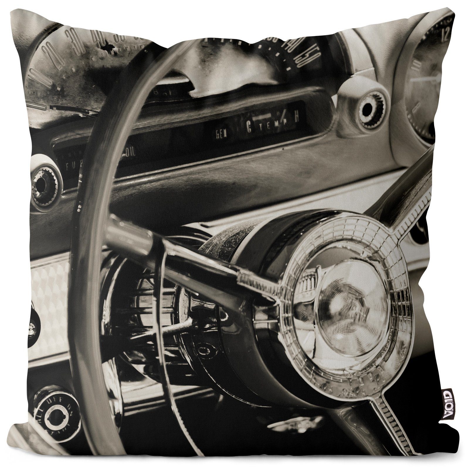Car VOID Auto kfz Muscle Bild Kissenbezug, Interieur Sofa-Kissen Stück), Classic Oldtimer Lenkrad Tuner Vintage (1 Tuning Werkstatt Tacho fan Car Amerika Reifen