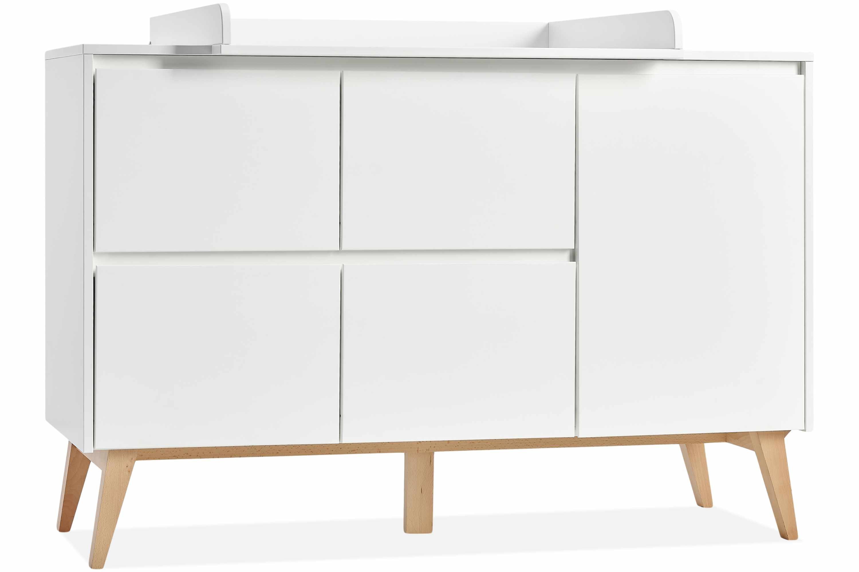 KONSIMO® Wickelkommode DAMBI Kommode mit Wickeltisch, Kombikommode, hergestellt in der EU, mit 4 Schubladen, Soft-Close-Funktion