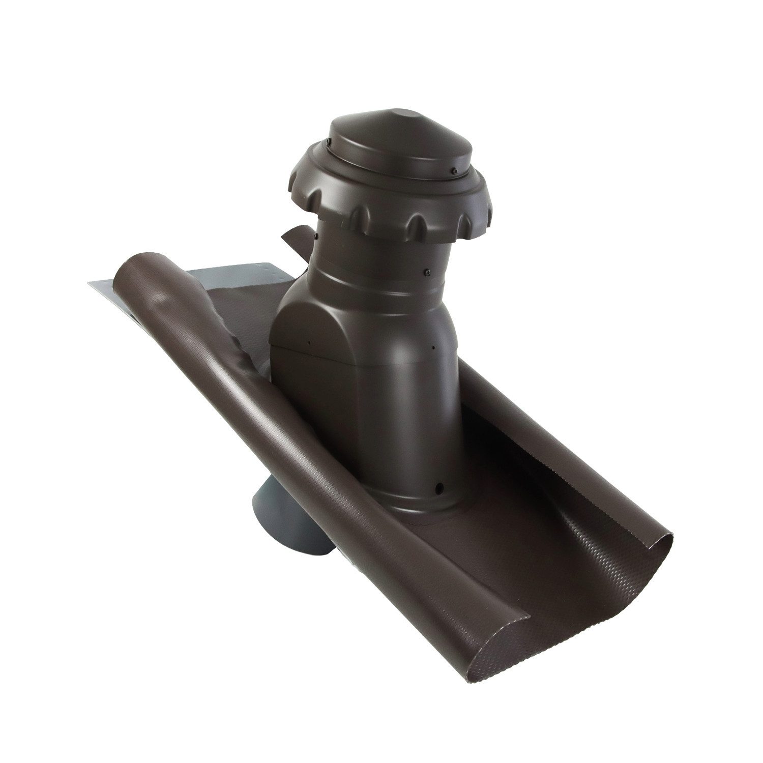 FLECK Dachdurchführung Universal Dachentlüfter Braun DN150 mit Wetterkappe, Spezial-Hart-PVC