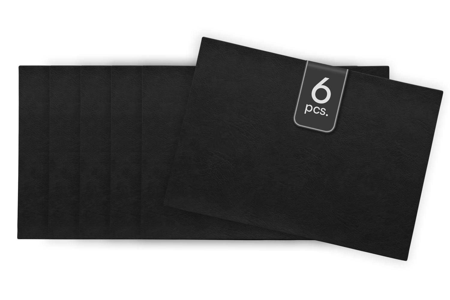 ASA SELECTION Platzset VEGAN LEATHER, Tisch-Set, Schwarz, B 33 cm, (Set, 6-St)