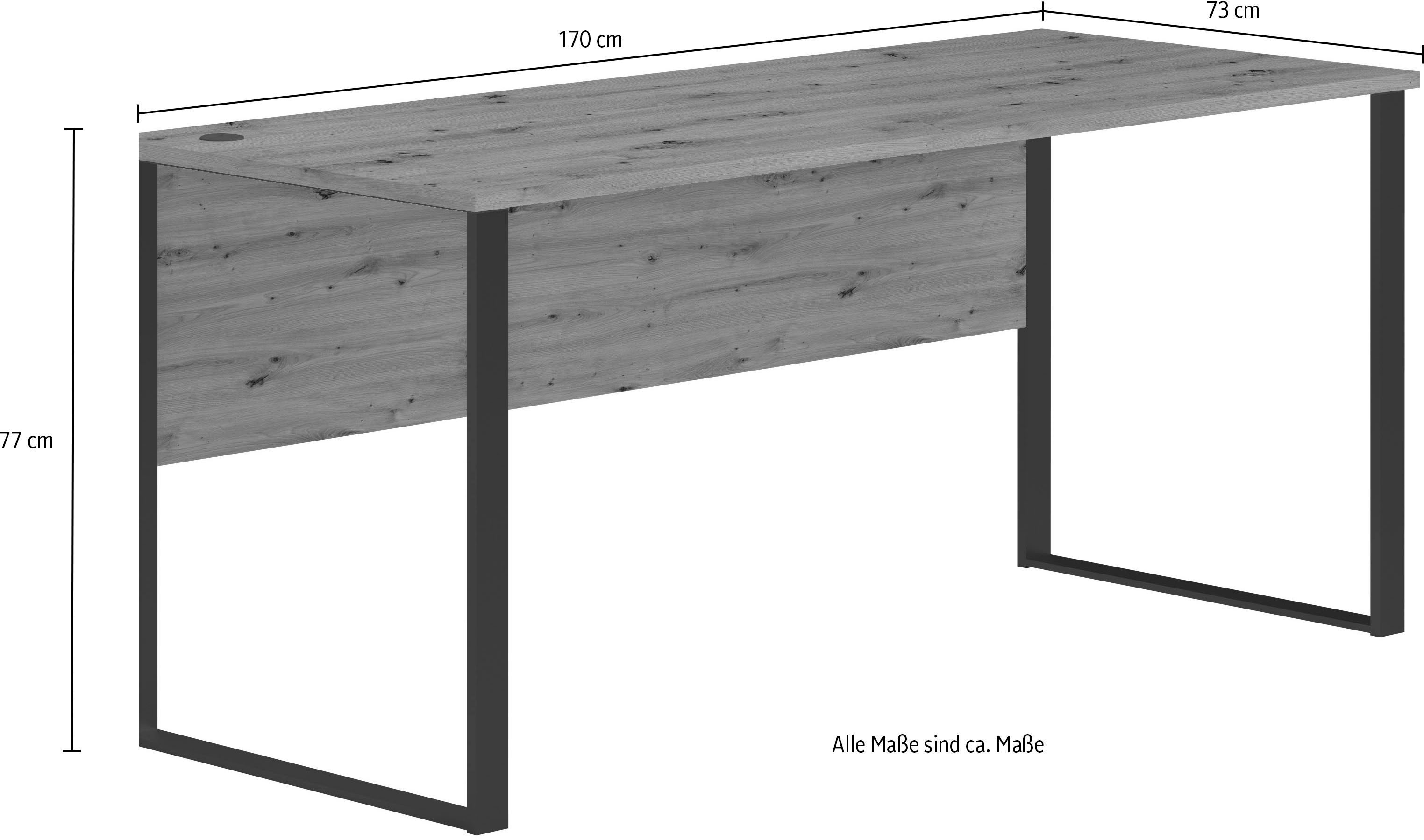 BEGA OFFICE Schreibtisch Amanda (1-St), Kabeldurchlass, Metallkufen, Breite 170 cm