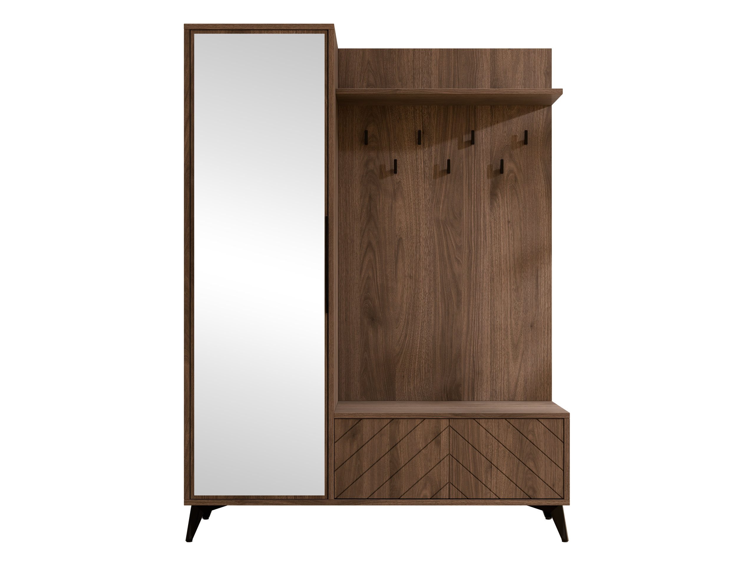 MIRJAN24 Garderoben-Set Xylix Bis 1D1K, (mit Drehtür und Klappe), 134x40x180 cm, Frontspiegel – Bild 2 von 5