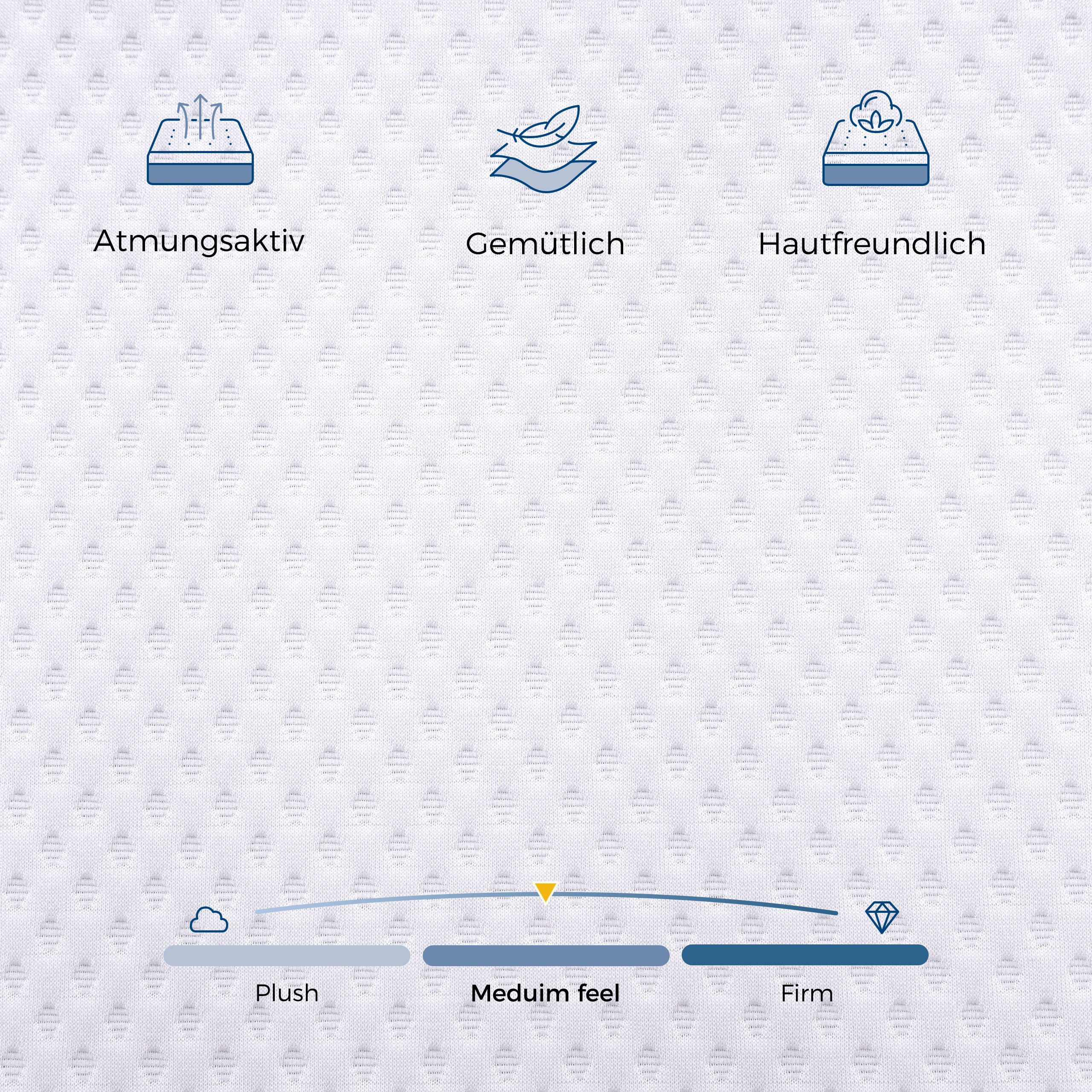 KLAM HOME, Topper Topper Matratzenauflage Medium Härte H3, 5 cm hoch, (Komfort Auflage 90-180x200 Cm Mit Waschbarem Bezug Für Matratzen), Hygienische Allergikerfreundliche Matratzen Topper Atmungsaktiv
