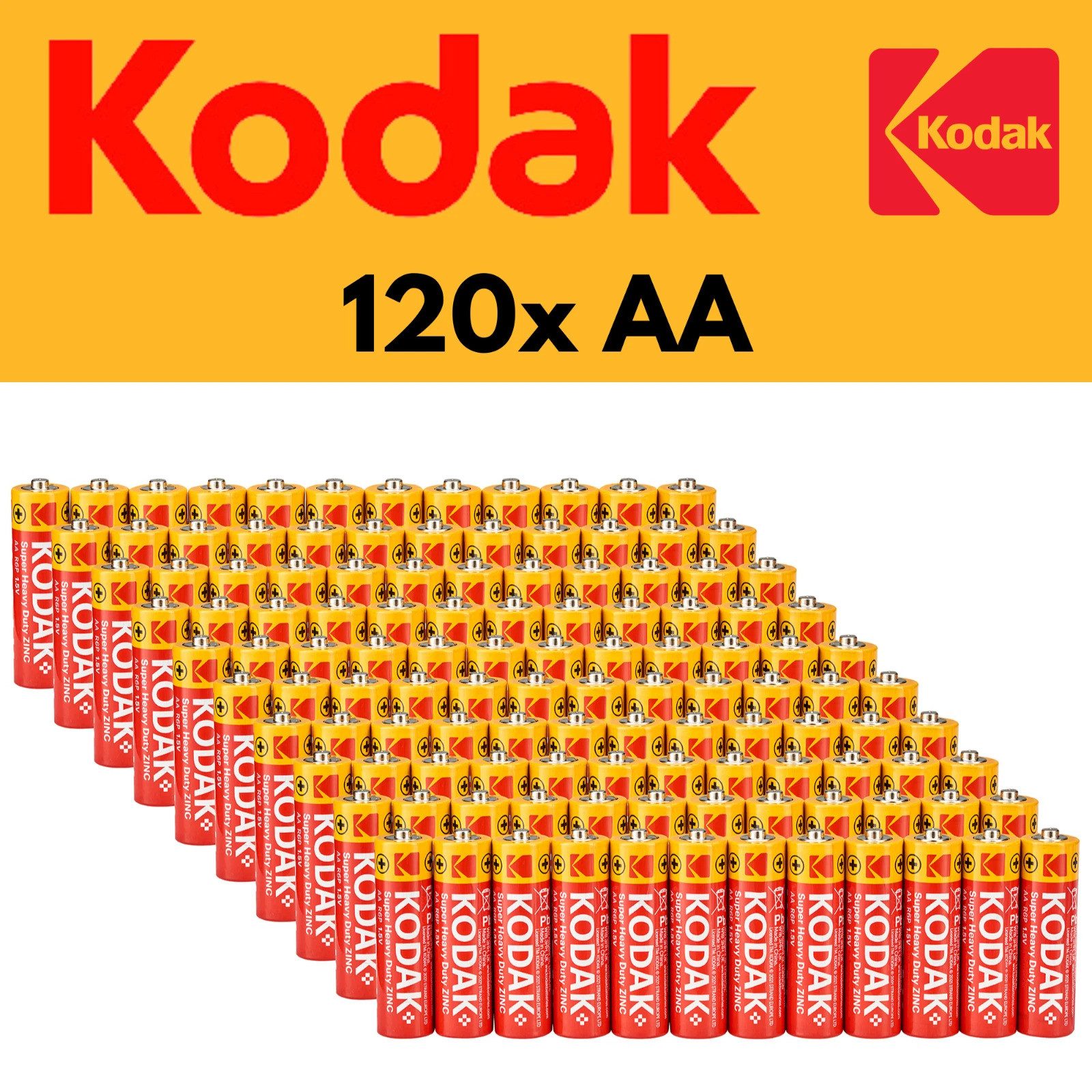 Kodak AA R6 Batterien 120 Stück Super Heavy Duty Batterie, IEC R6 / ANSI 15, Vorratspack
