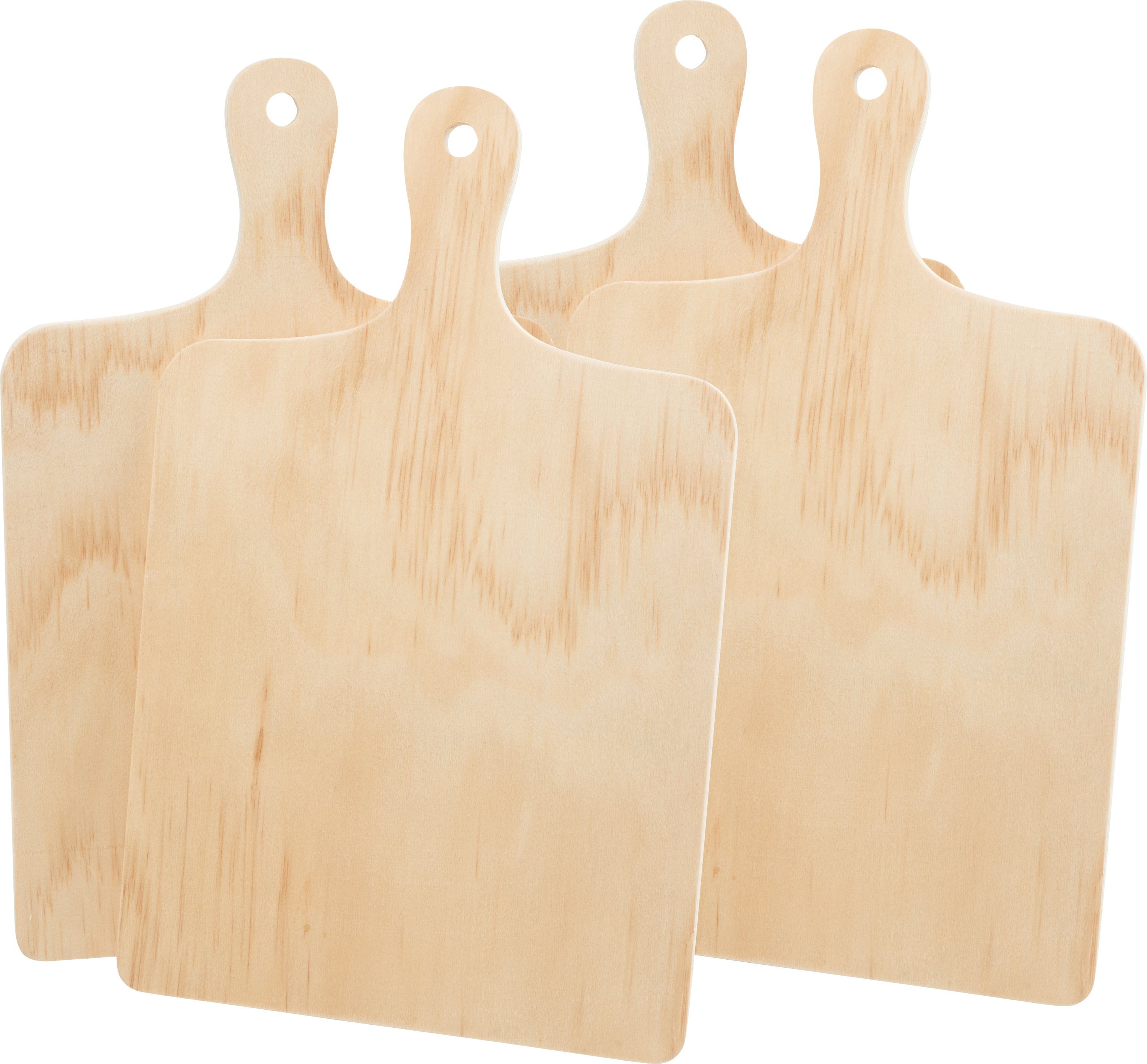 VBS Frühstücksbrett, Sperrholz, Kiefer-Sperrholz 28 cm x 17,5 cm 4er-Pack