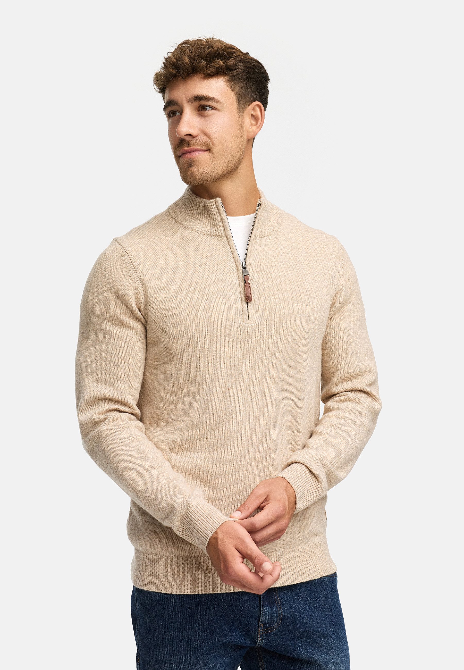Indicode Strickpullover Herren INMargous Half-Zip Pullover Herrenpullover H günstig online kaufen