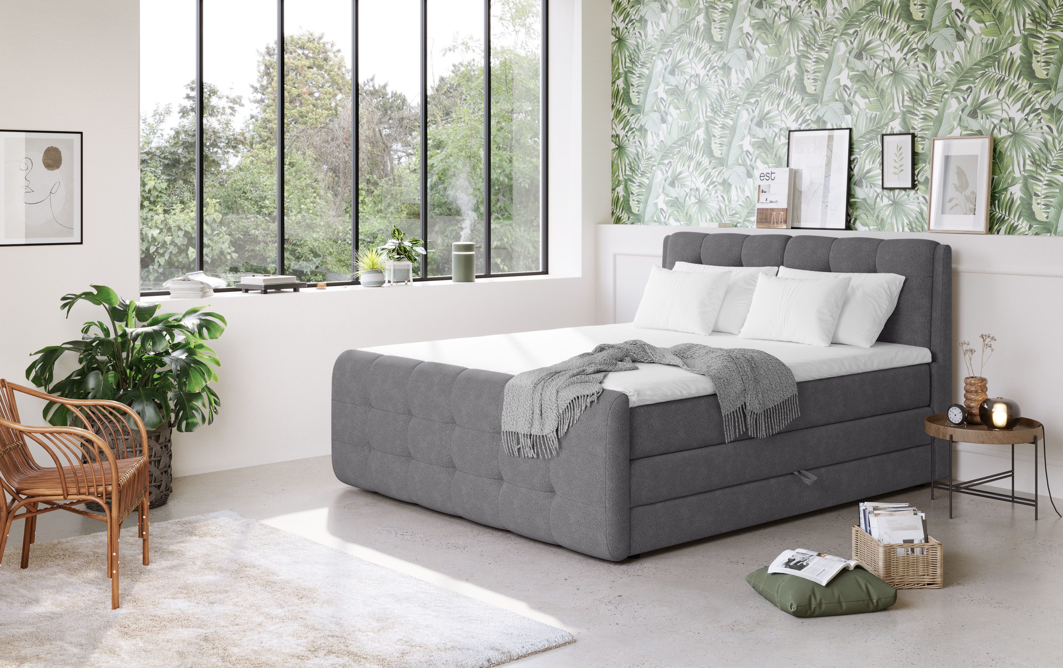 COTTA Boxspringbett Fort mit Bettkasten, inkl. Topper, erhältlich in verschiedenen Breiten (160cm, 180cm & 200cm)