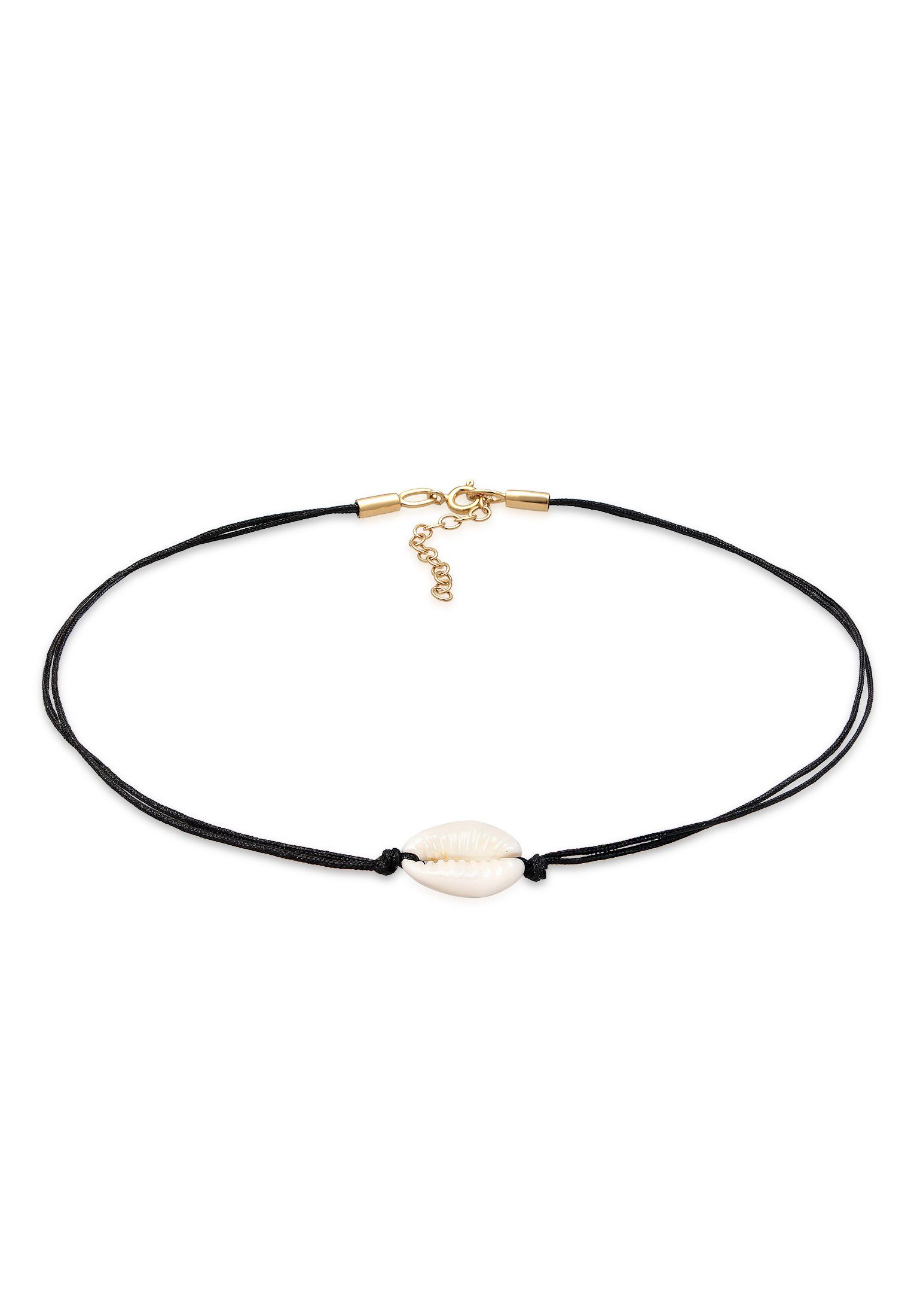 Elli Choker Choker Kauri Muschel Nylon Trend 925 Silber