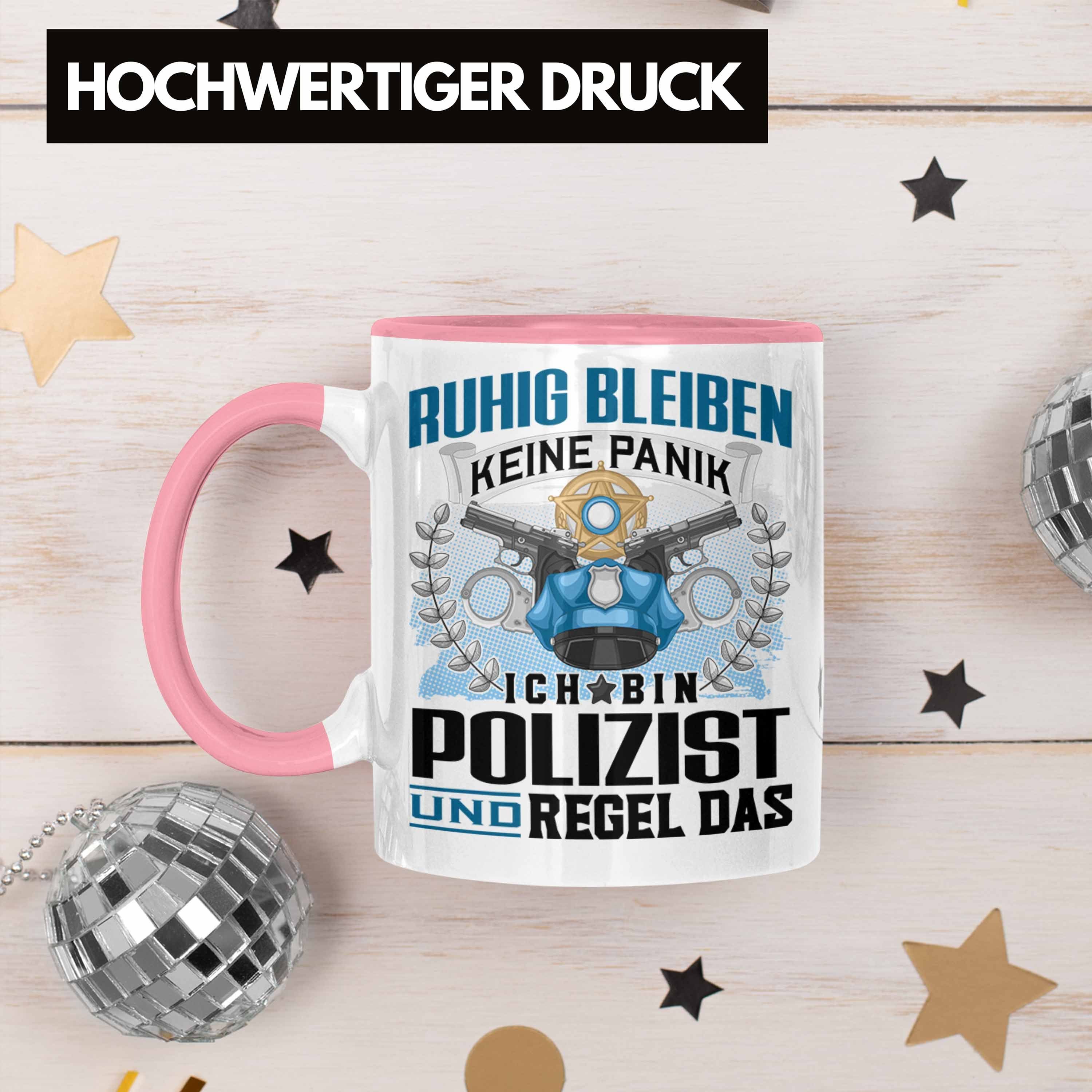 Rosa Lustiger Trendation Spruch Geschenk für - Ruhig Trendation Polizist Tasse Tasse Männer