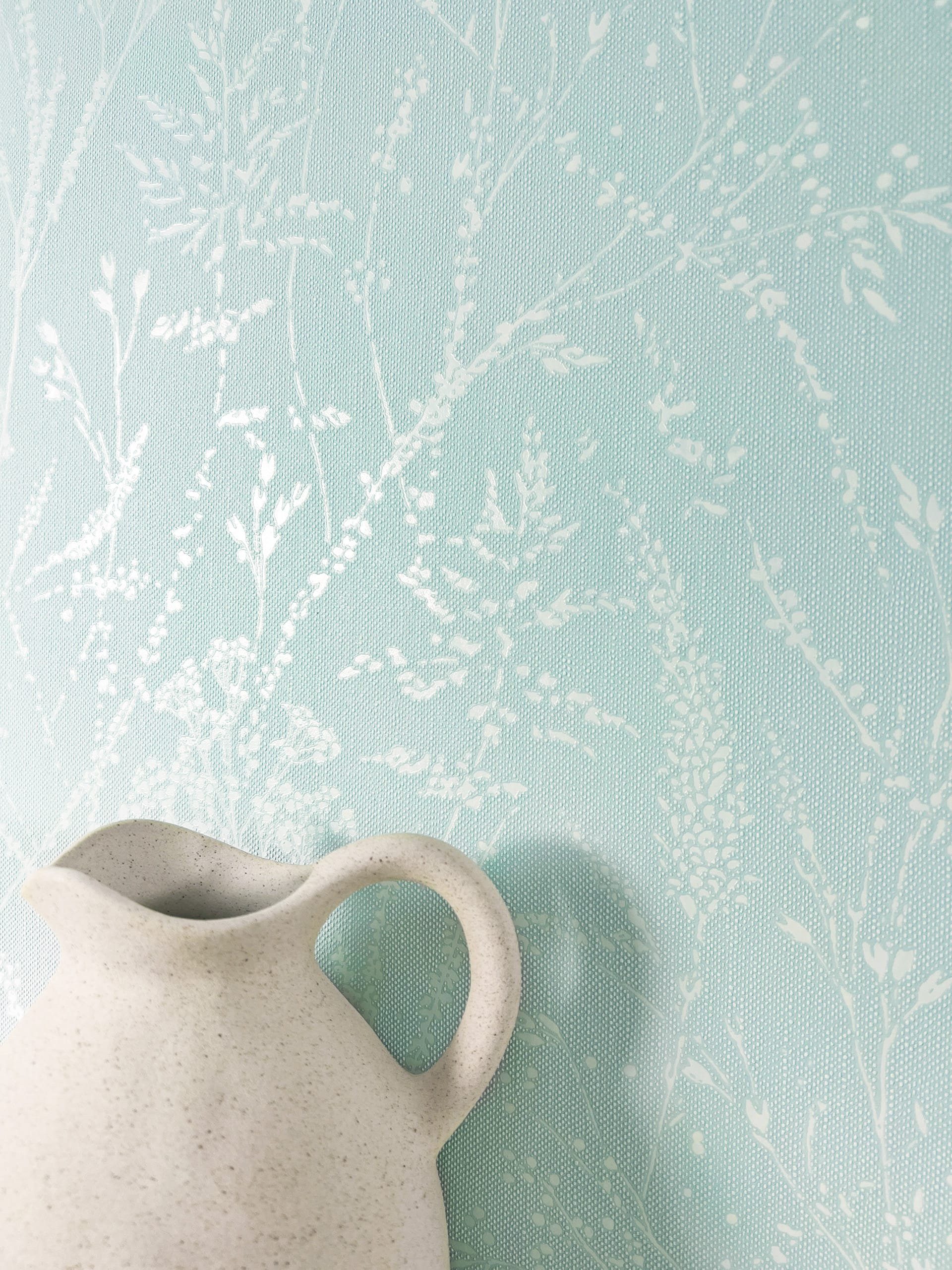 Newroom Vliestapete, Türkis Tapete Floral Äste günstig online kaufen