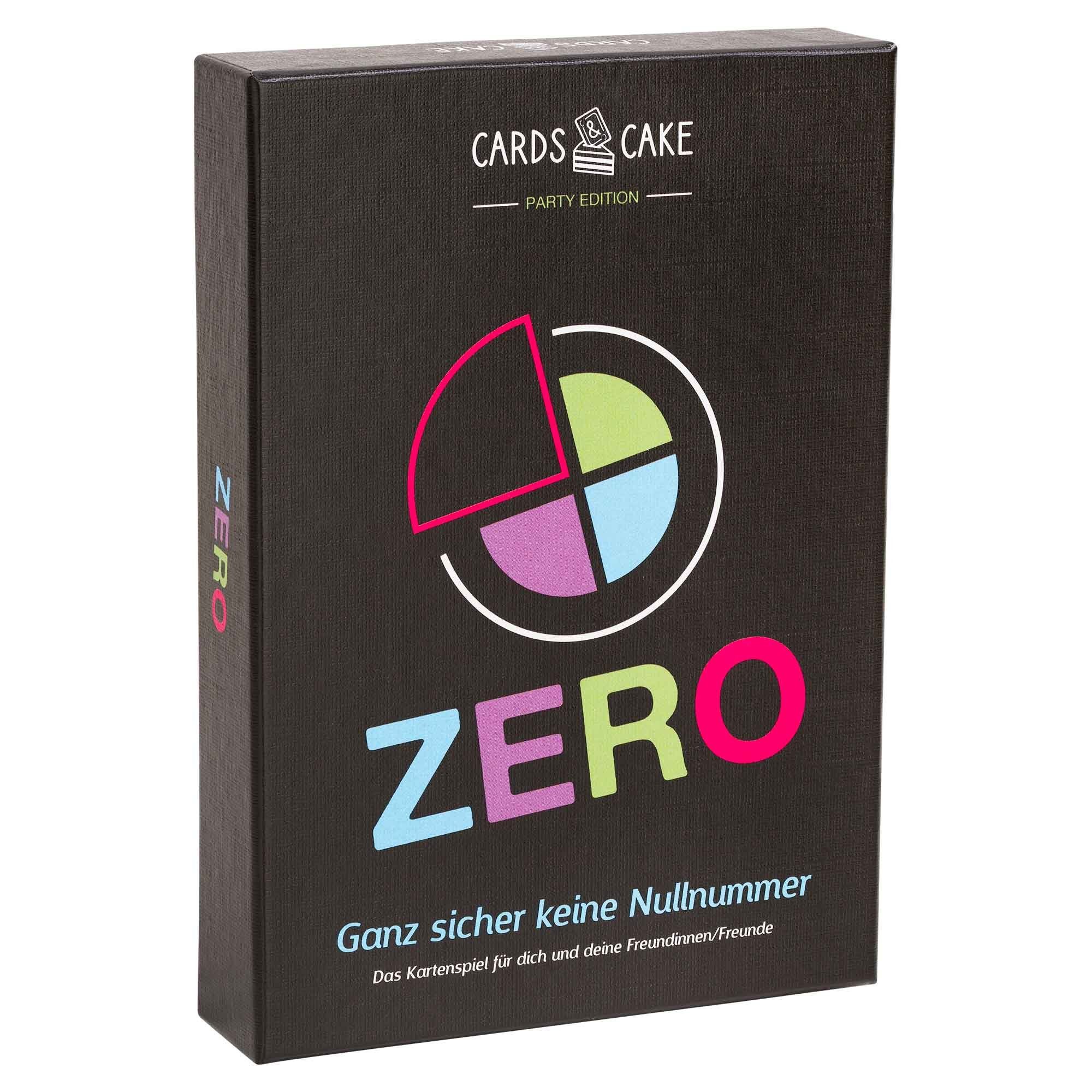 CARDS & CAKE Spiel, Kartenspiel Zero, Fieses Partyspiel, Gesellschaftsspiele  für Erwachsene und Familien