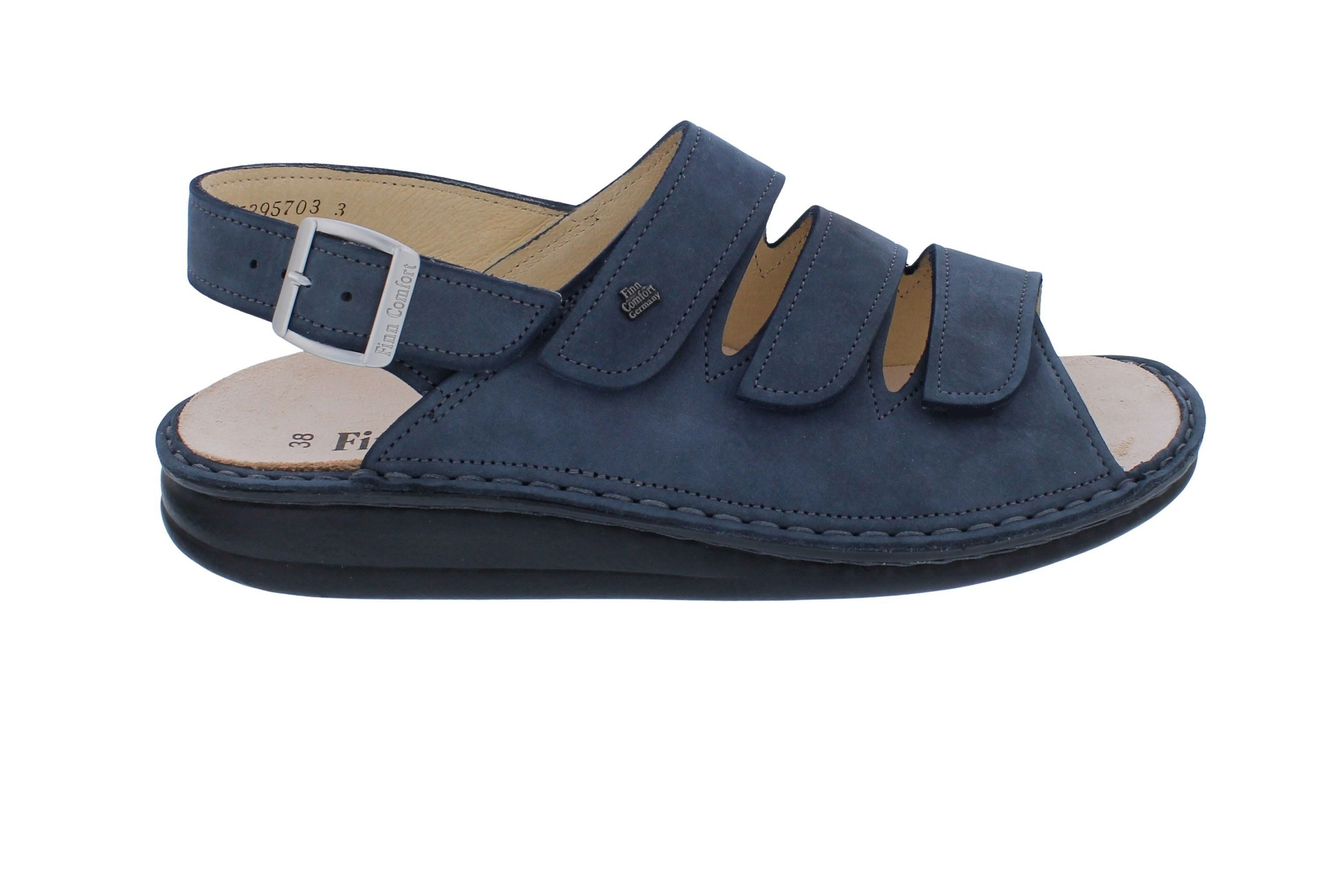 Finn Comfort Finn Comfort Sandale Sylt 2509-832046, Nubukleder, Blau, Fußbett zum W Sandale