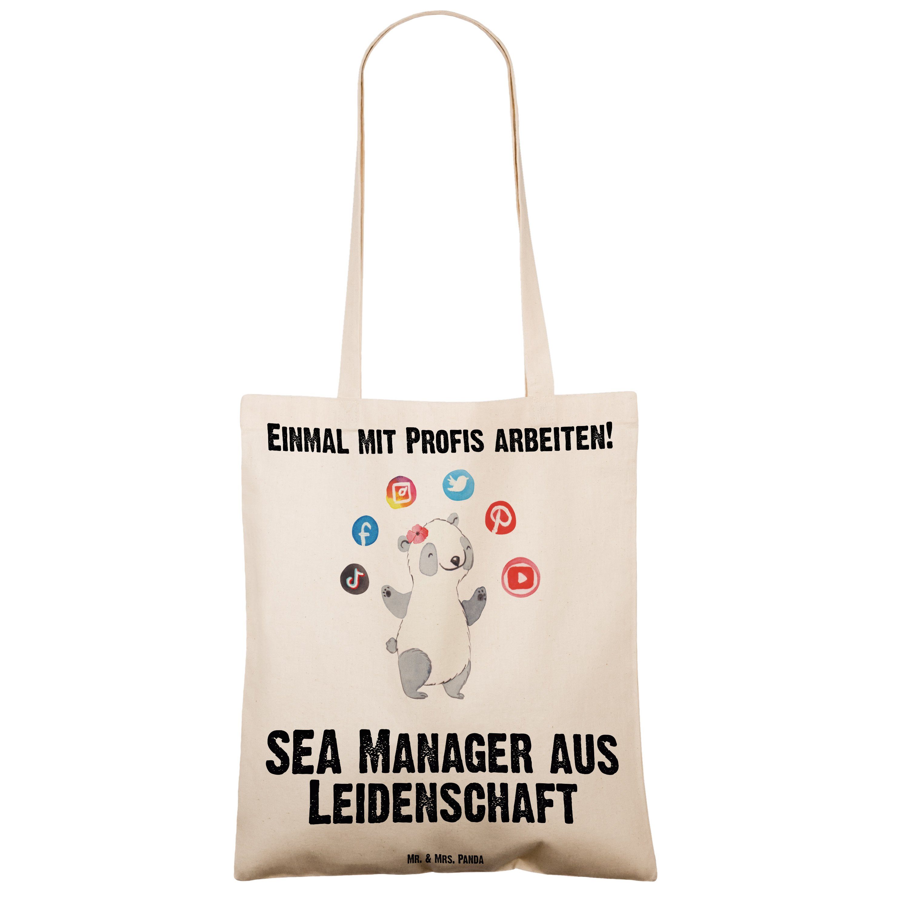 Suchmaschinenm & Leidenschaft SEA Transparent Panda Mr. Manager (1-tlg) aus Geschenk, Tragetasche - Mrs. -