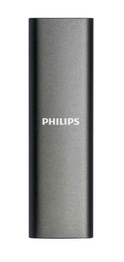 Philips »FM50SS030P/00« externe SSD (500GB) SATA" 540 MB/S Lesegeschwindigkeit, 520 MB/S Schreibgeschwindigkeit, Space Grey, Aluminium, Ultra Speed USB-C 3.2
