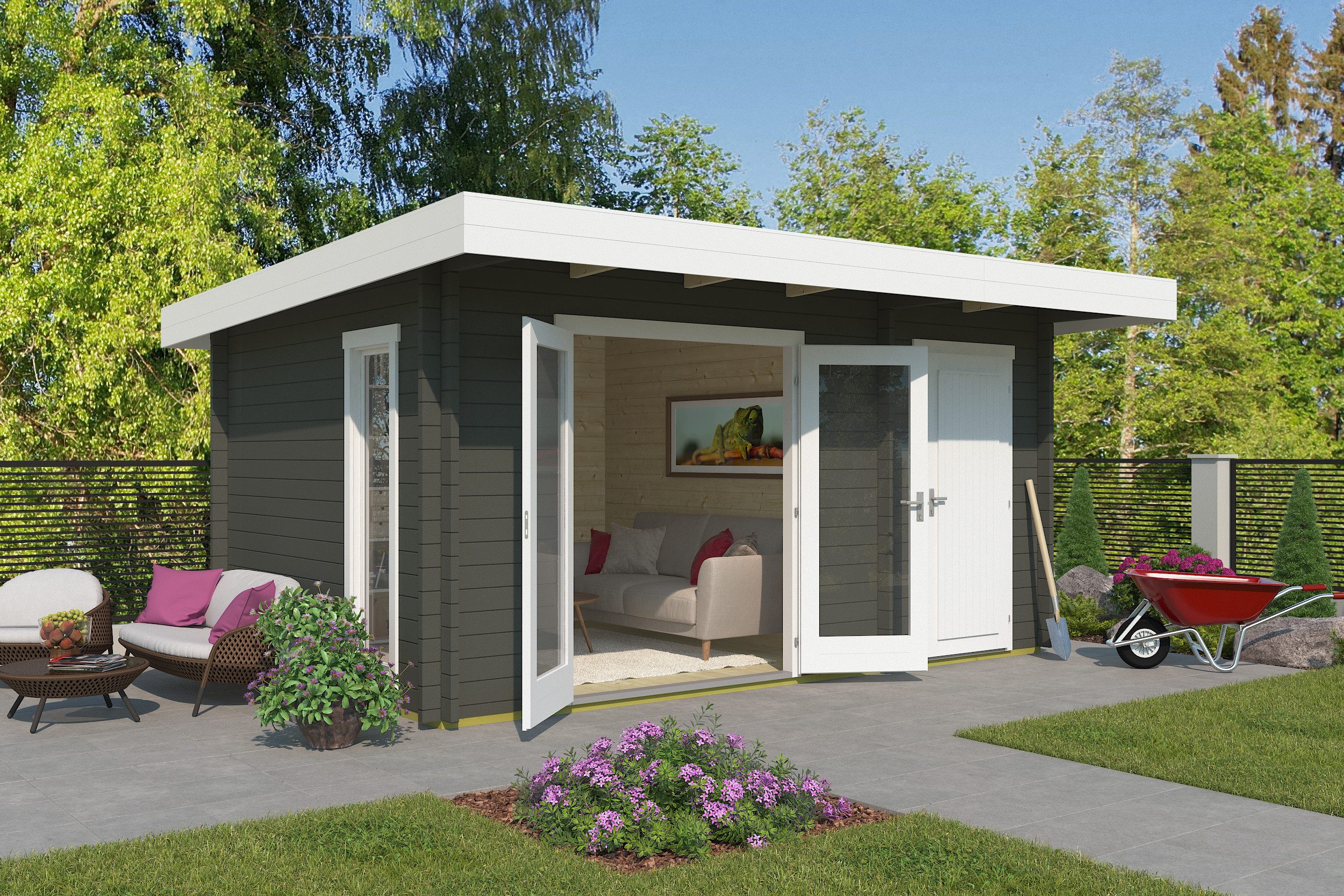 Nordic Holz Gartenhaus CHAMELEON 44, BxT: 510x410 cm